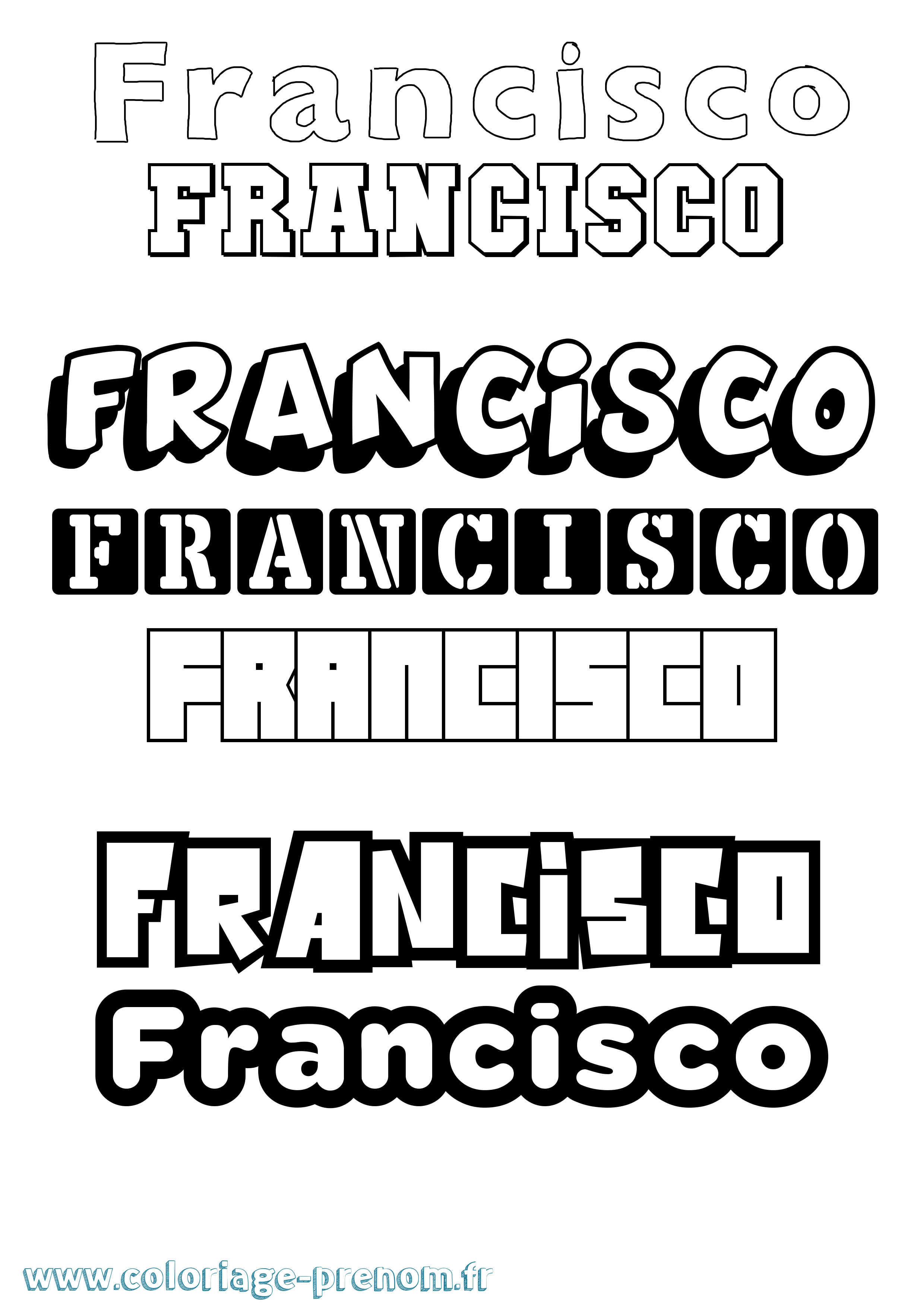 Coloriage prénom Francisco Simple