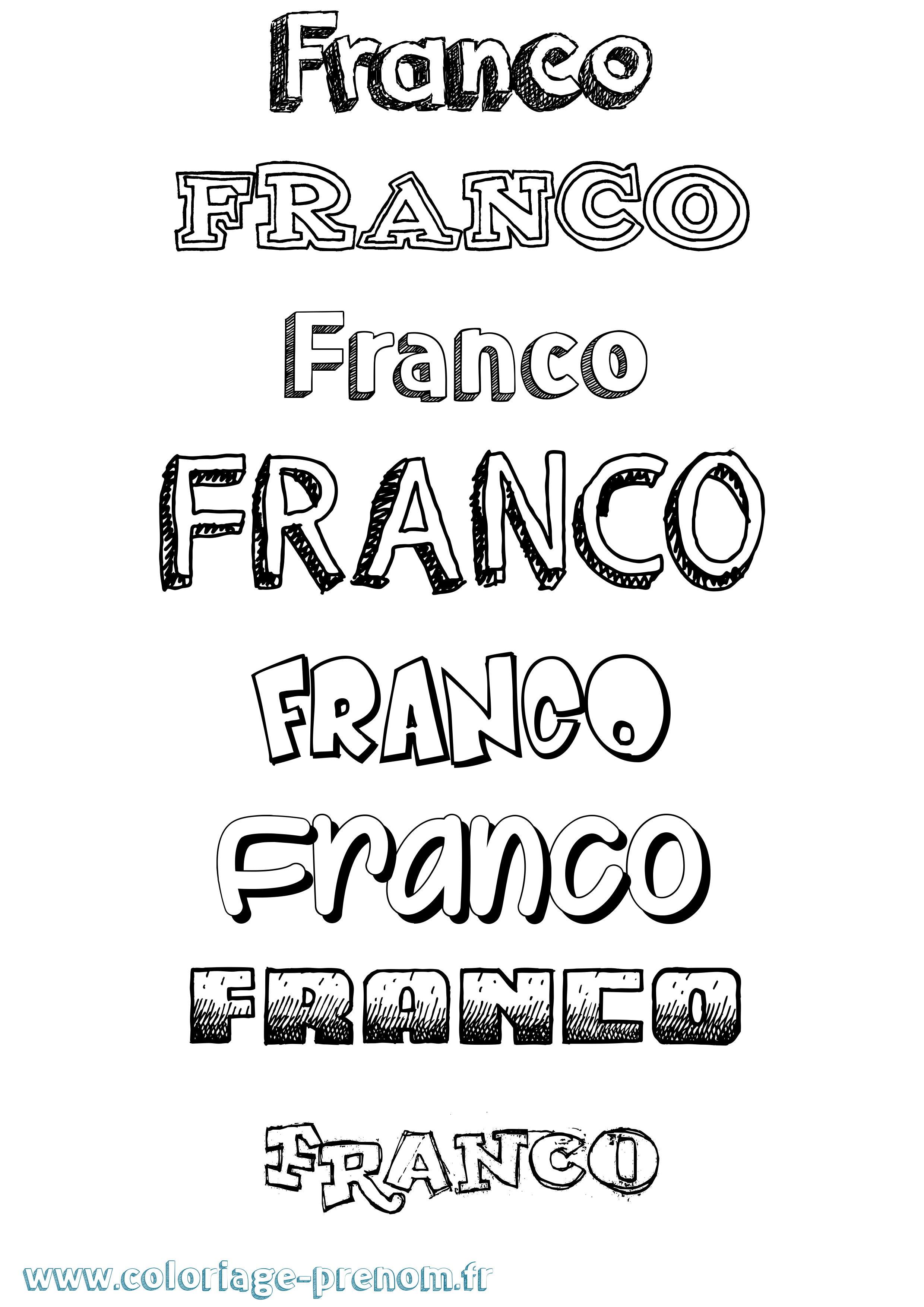 Coloriage prénom Franco Dessiné