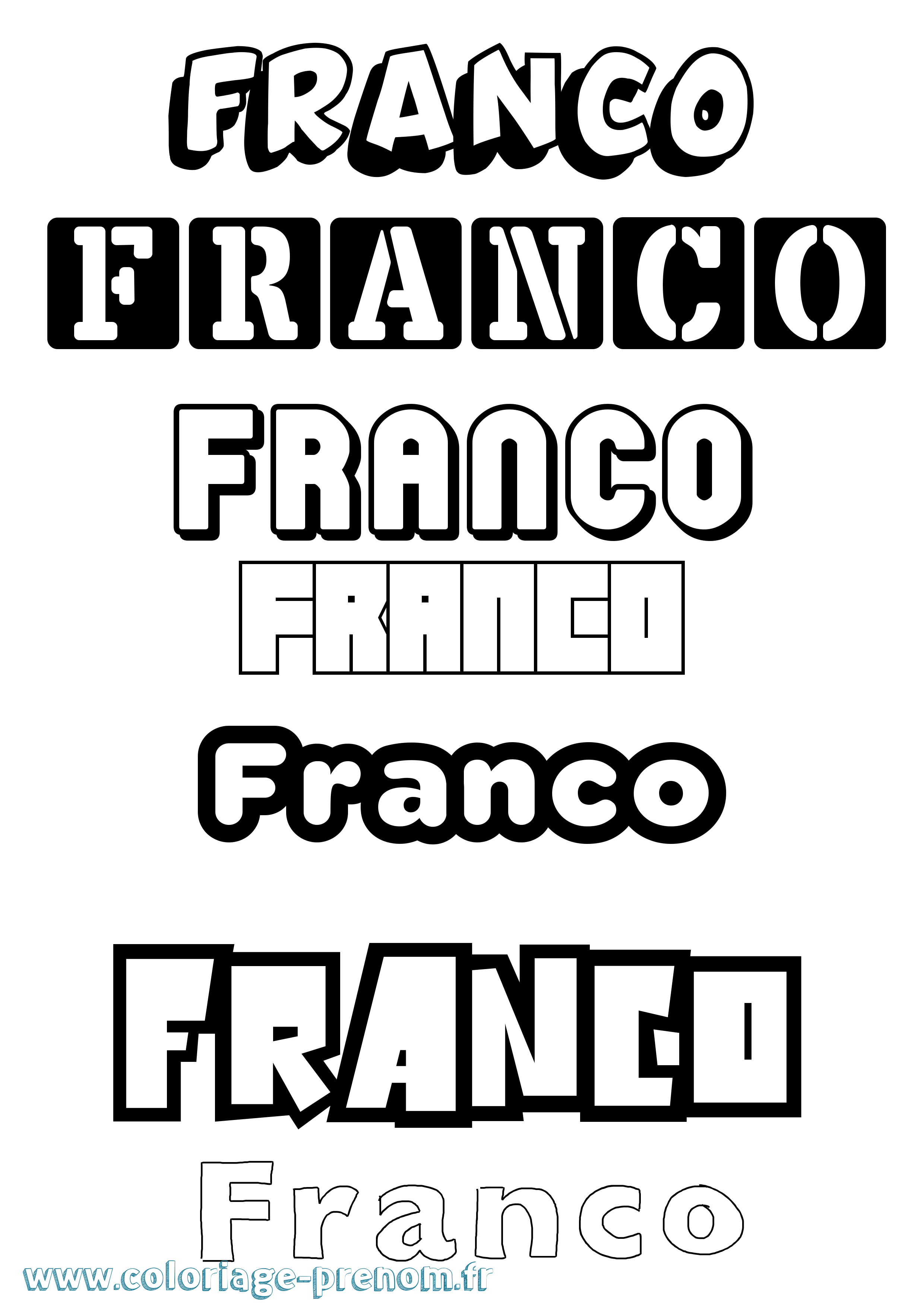 Coloriage prénom Franco Simple