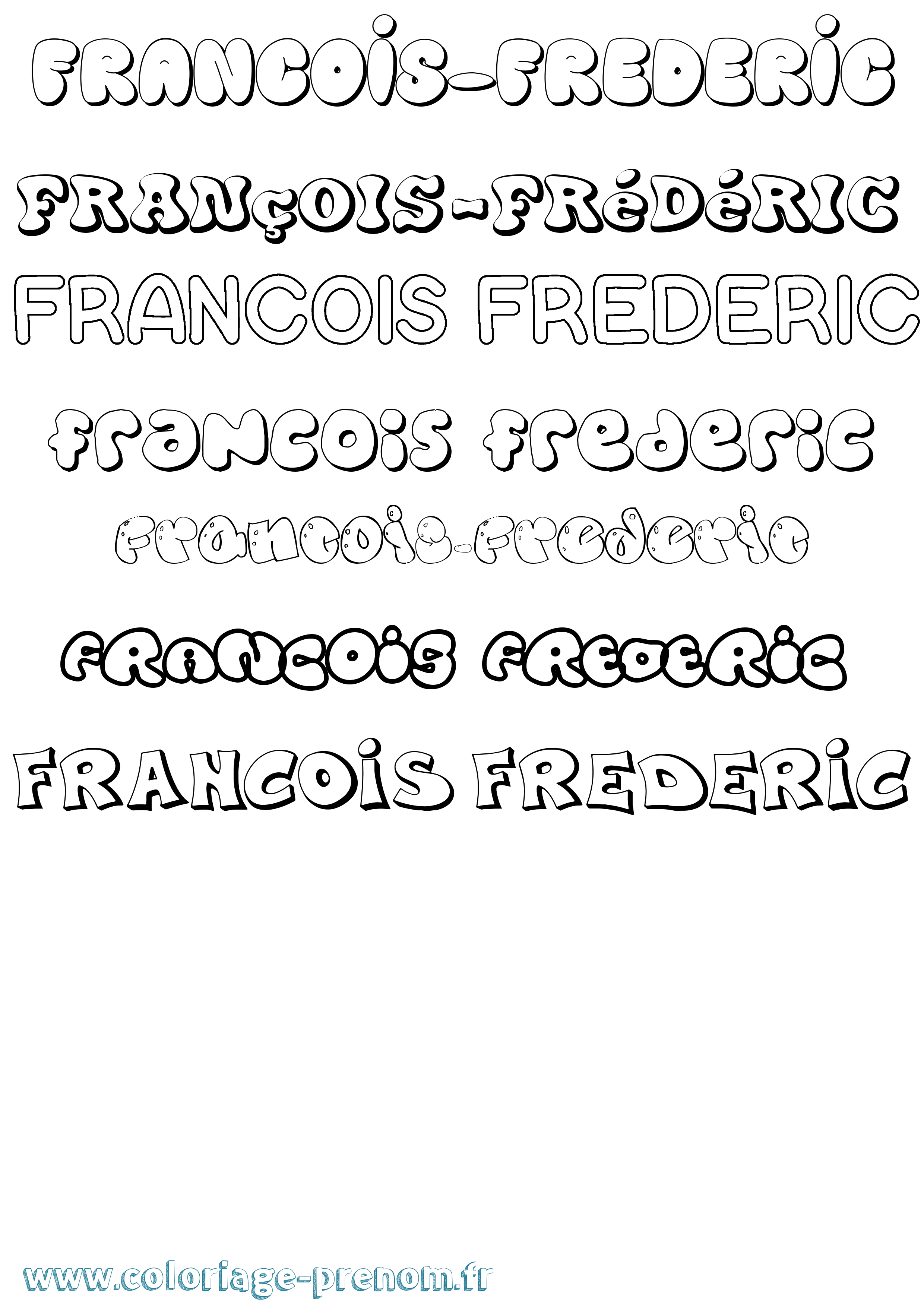 Coloriage prénom François-Frédéric Bubble
