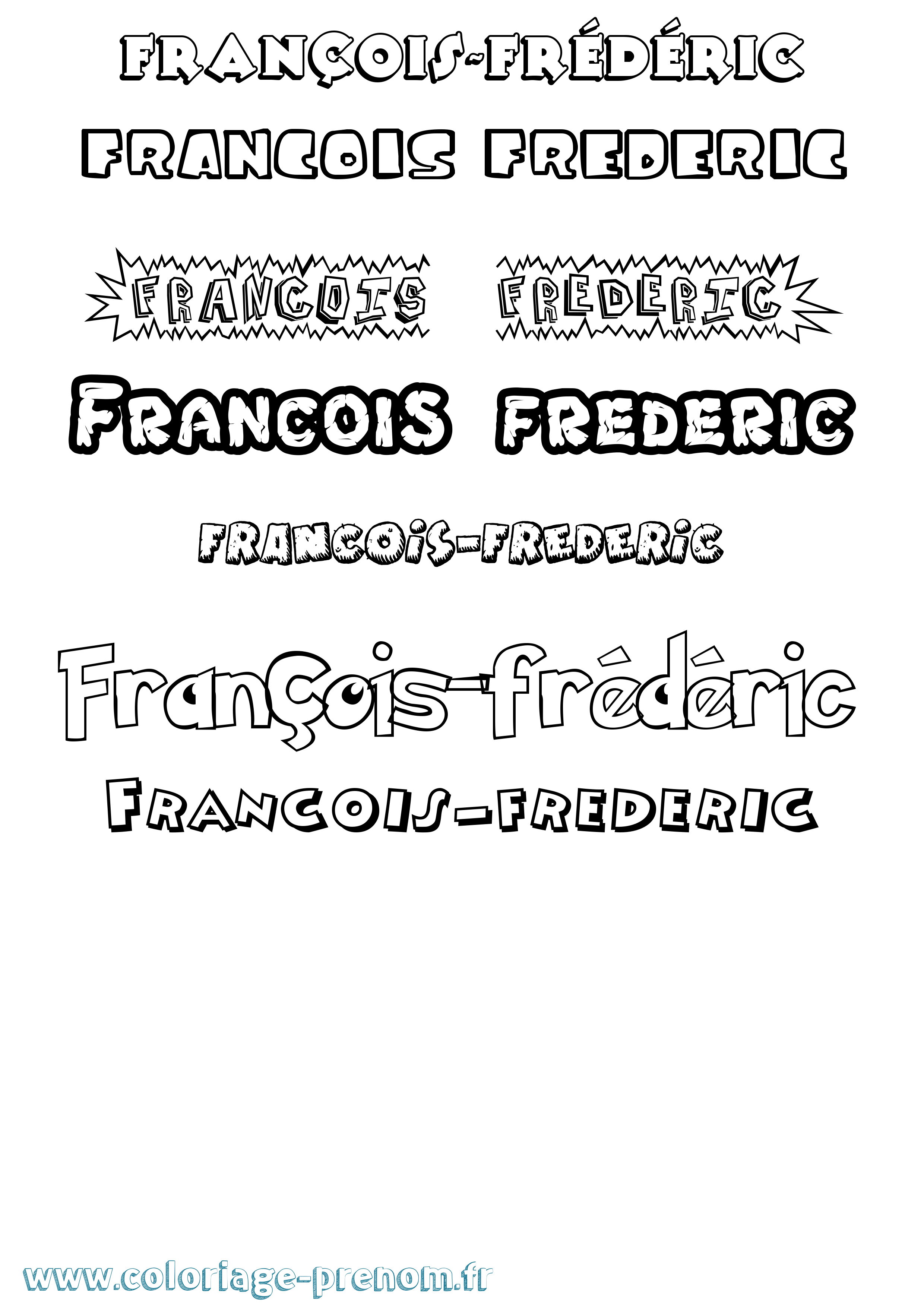 Coloriage prénom François-Frédéric Dessin Animé