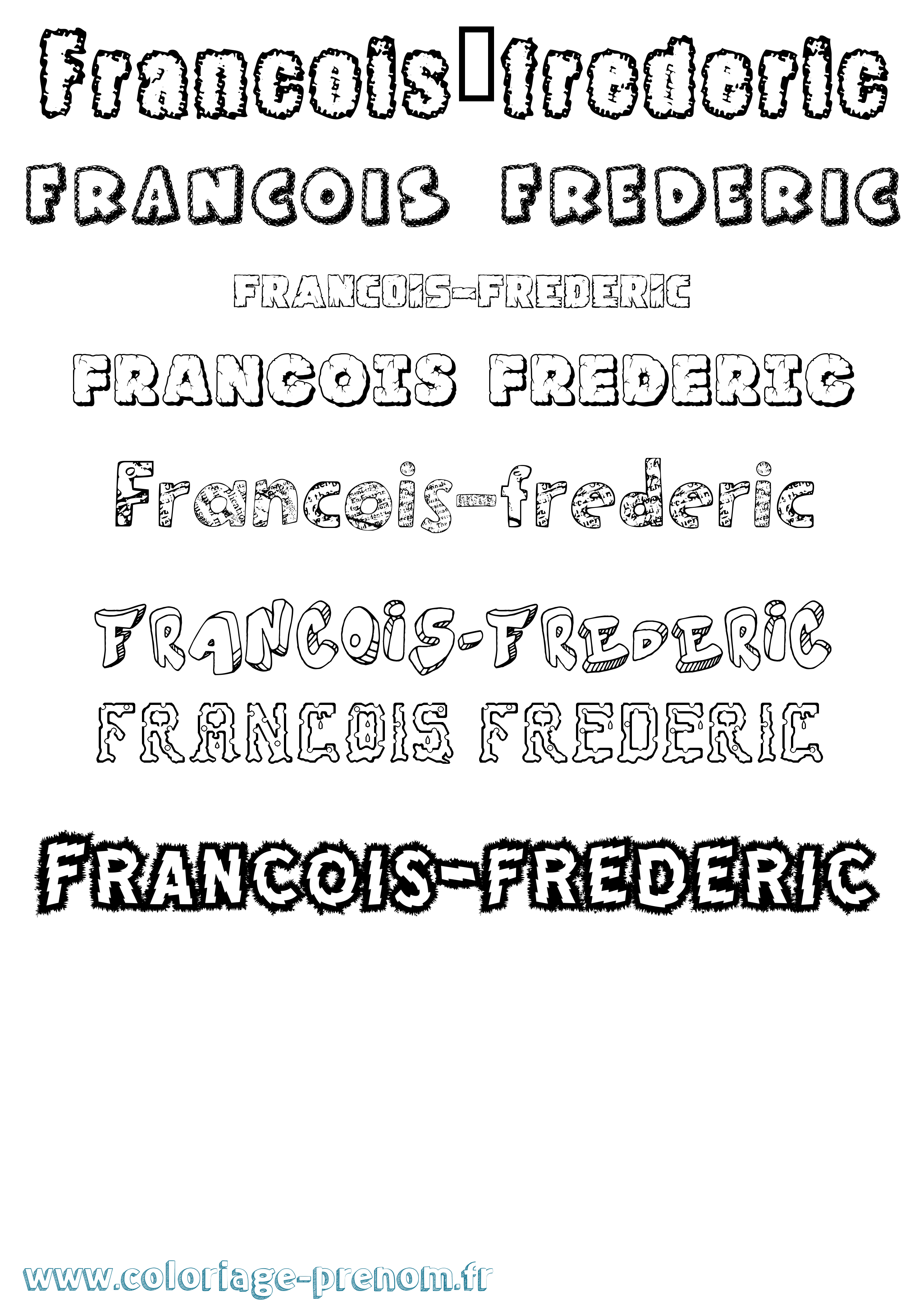 Coloriage prénom François-Frédéric Destructuré