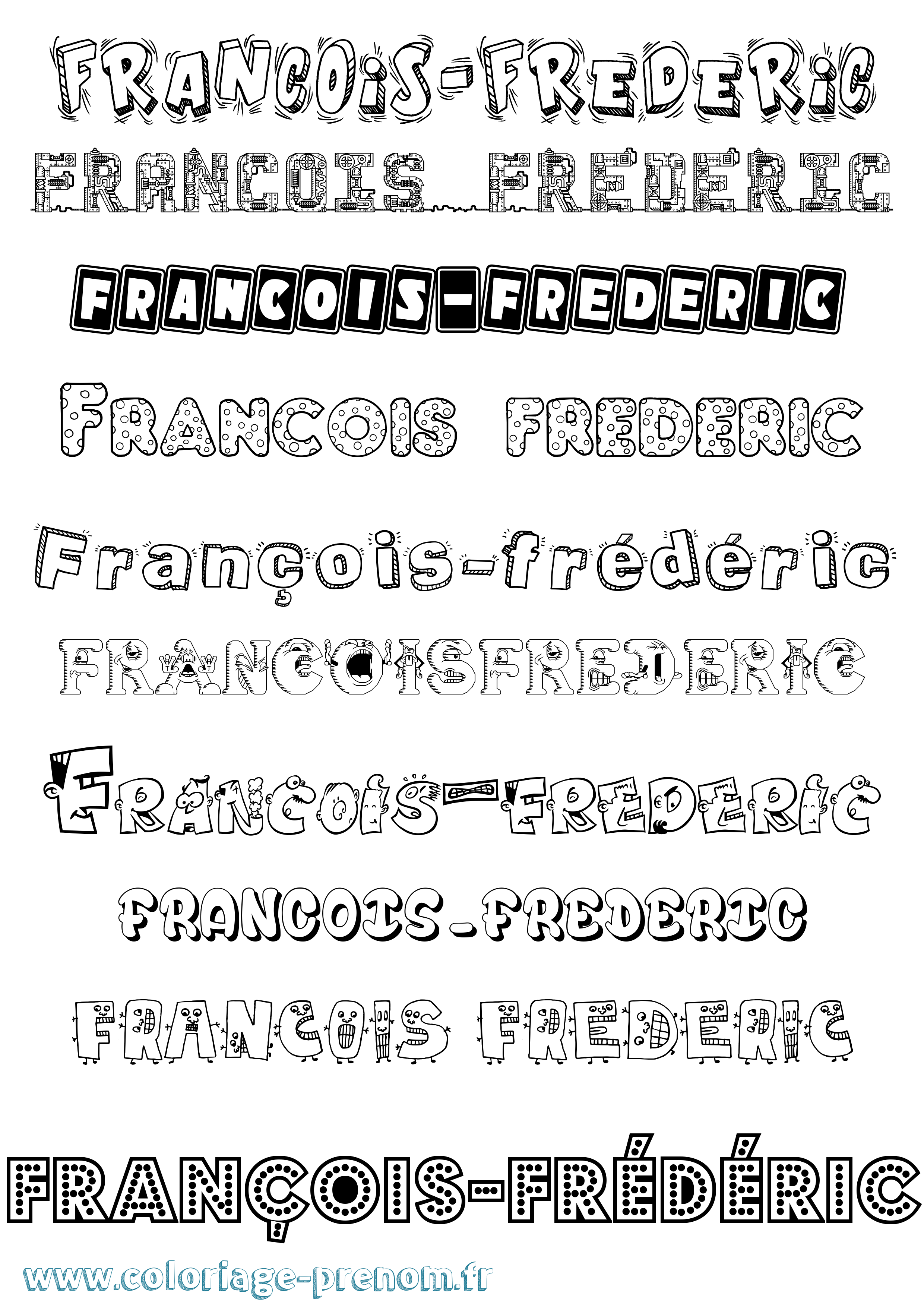 Coloriage prénom François-Frédéric Fun