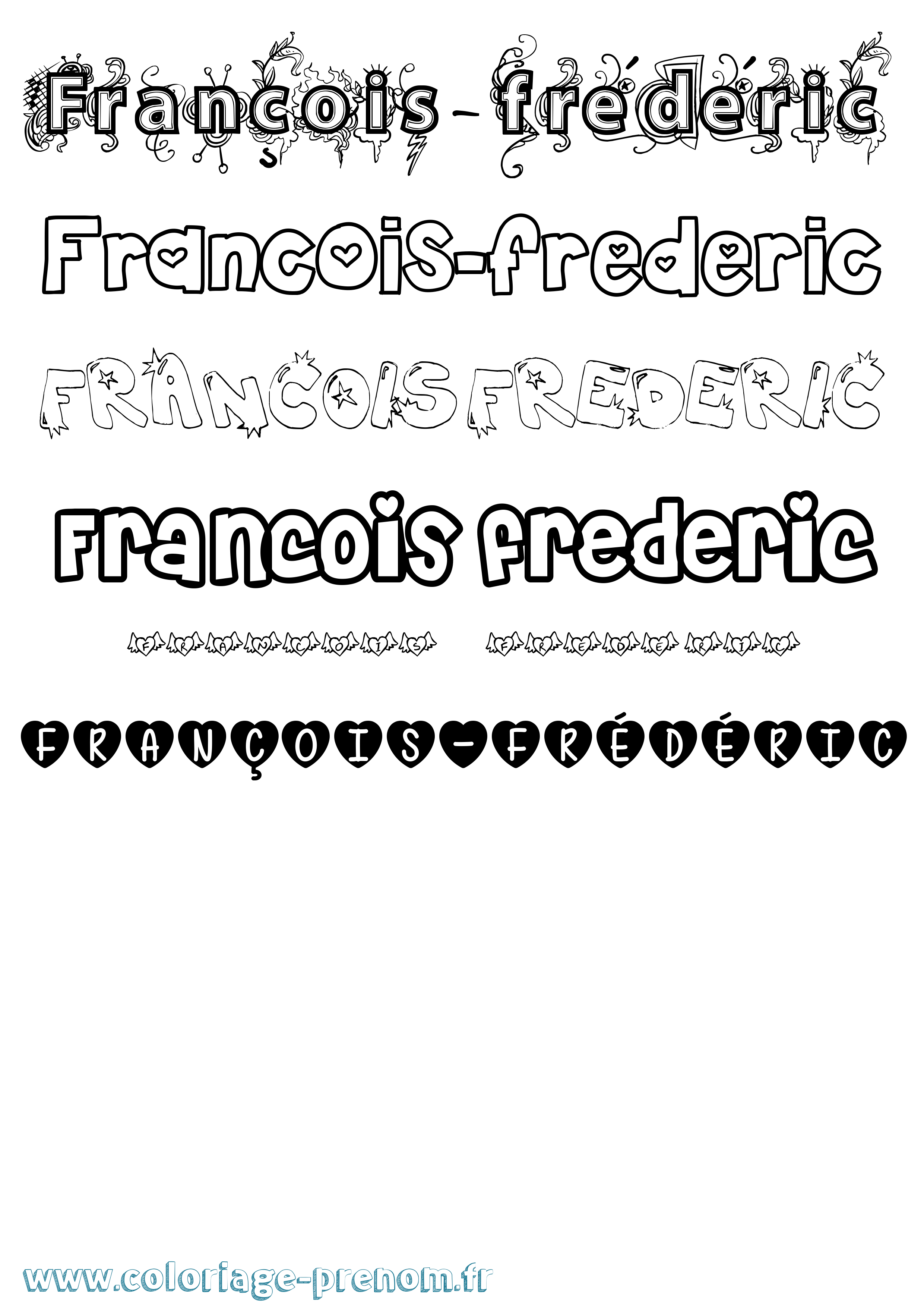 Coloriage prénom François-Frédéric Girly