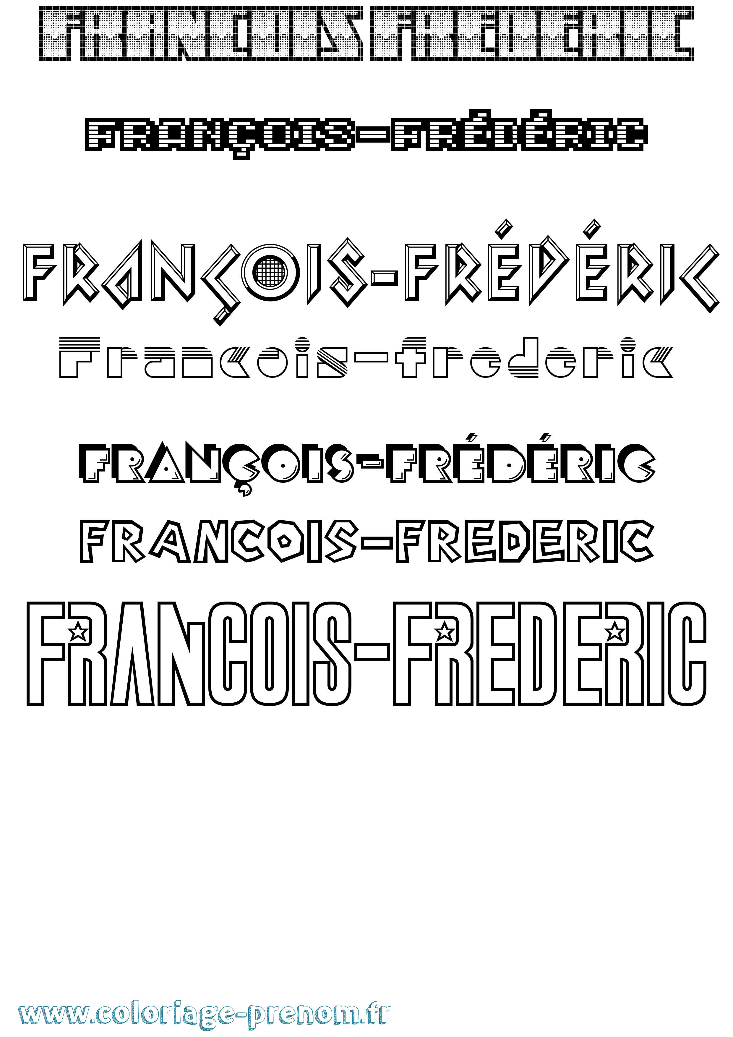 Coloriage prénom François-Frédéric Jeux Vidéos