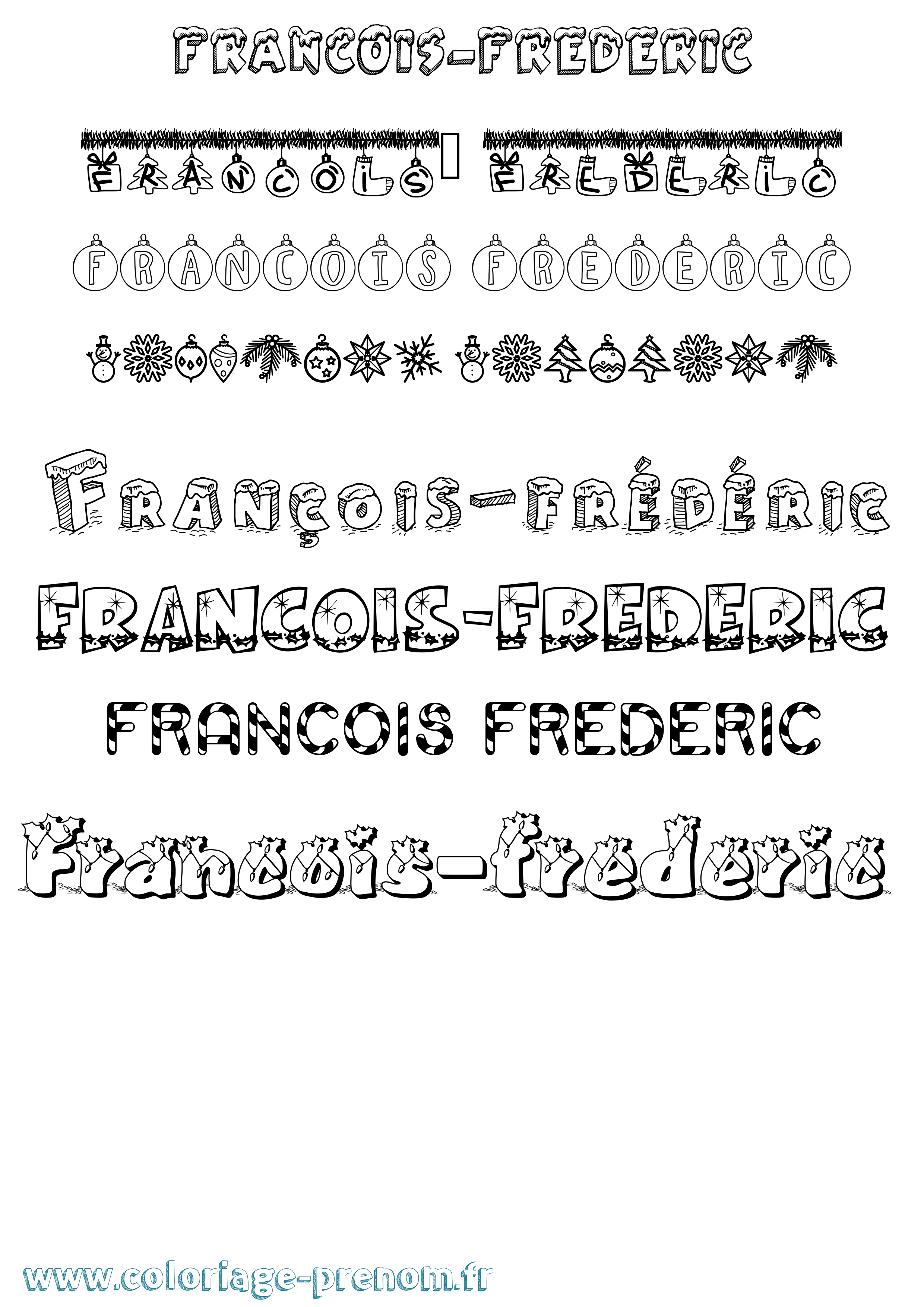 Coloriage prénom François-Frédéric Noël