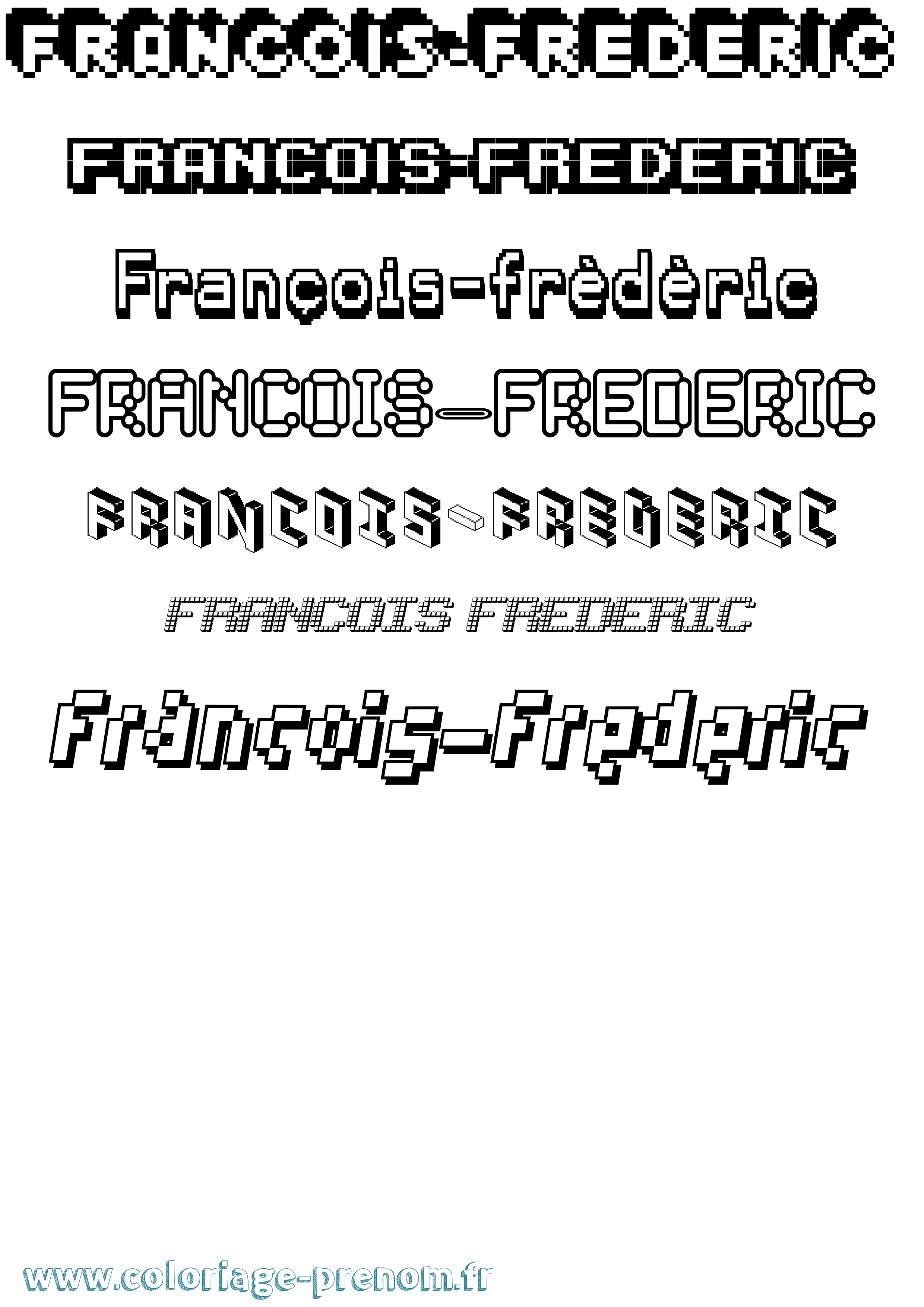 Coloriage prénom François-Frédéric Pixel