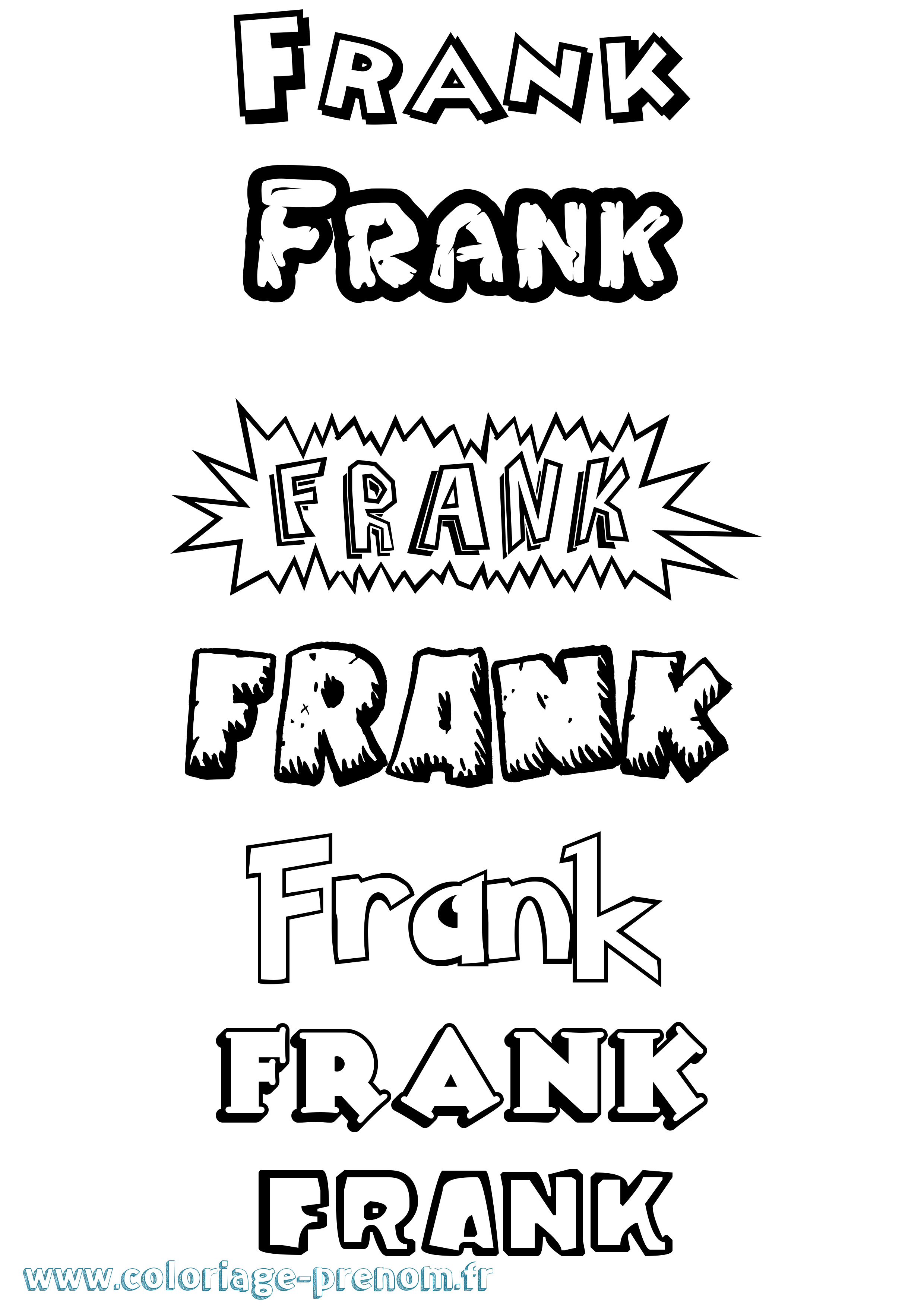 Coloriage prénom Frank Dessin Animé