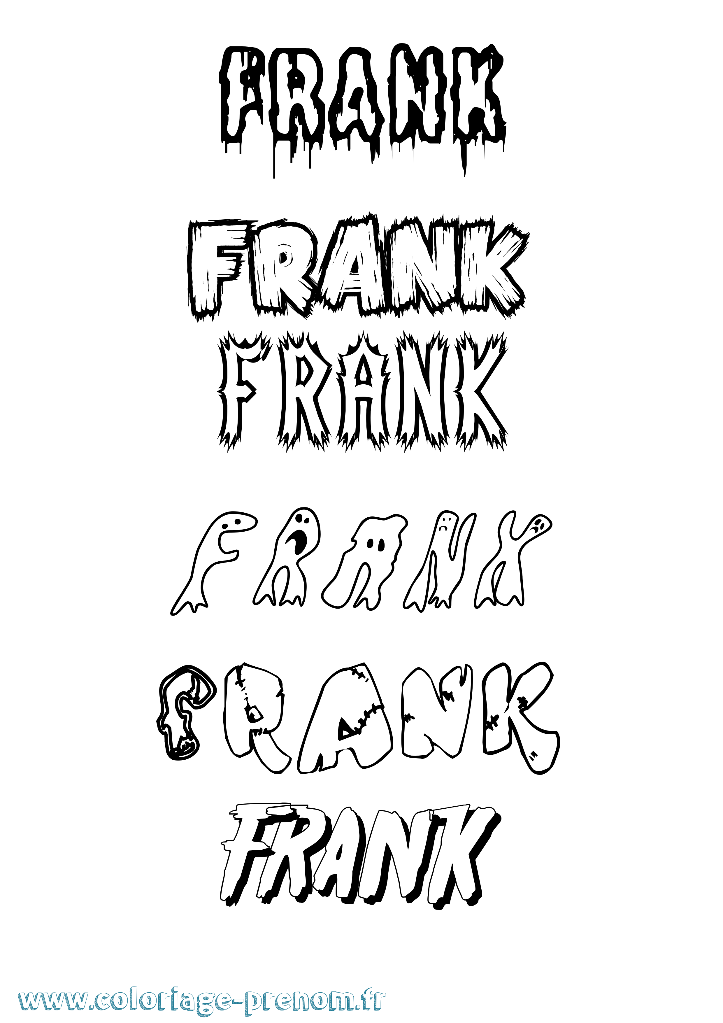 Coloriage prénom Frank Frisson