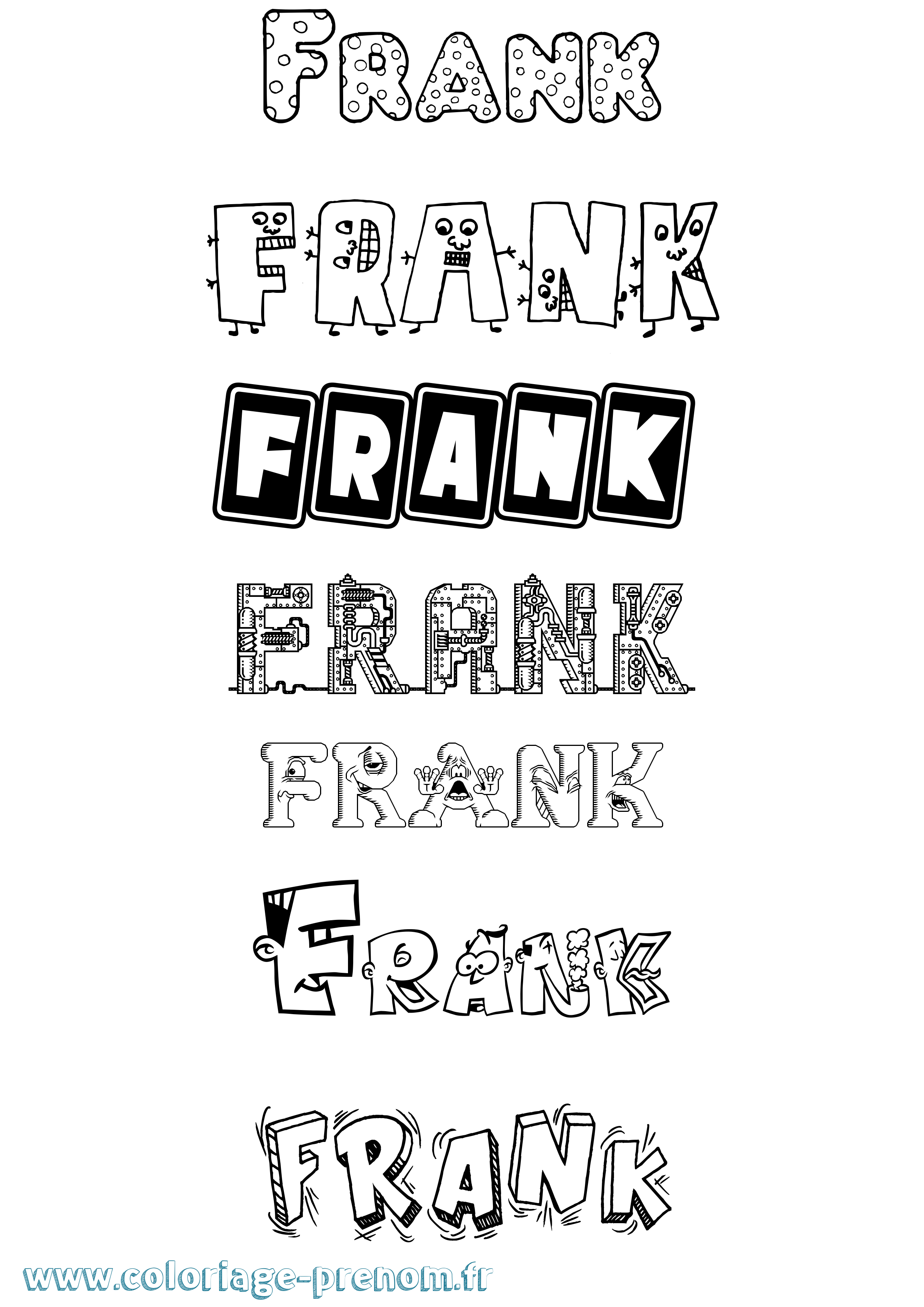 Coloriage prénom Frank Fun