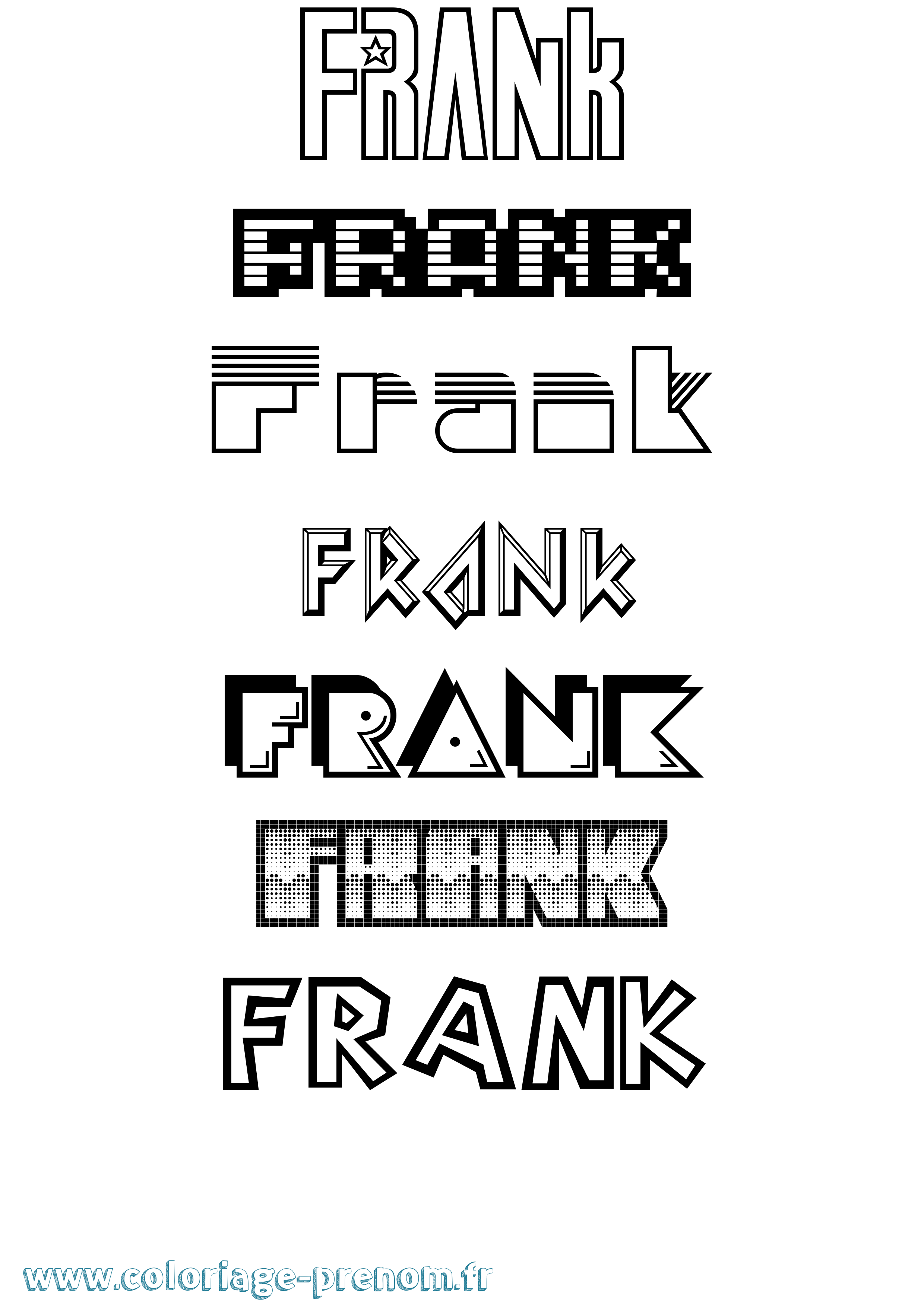 Coloriage prénom Frank Jeux Vidéos