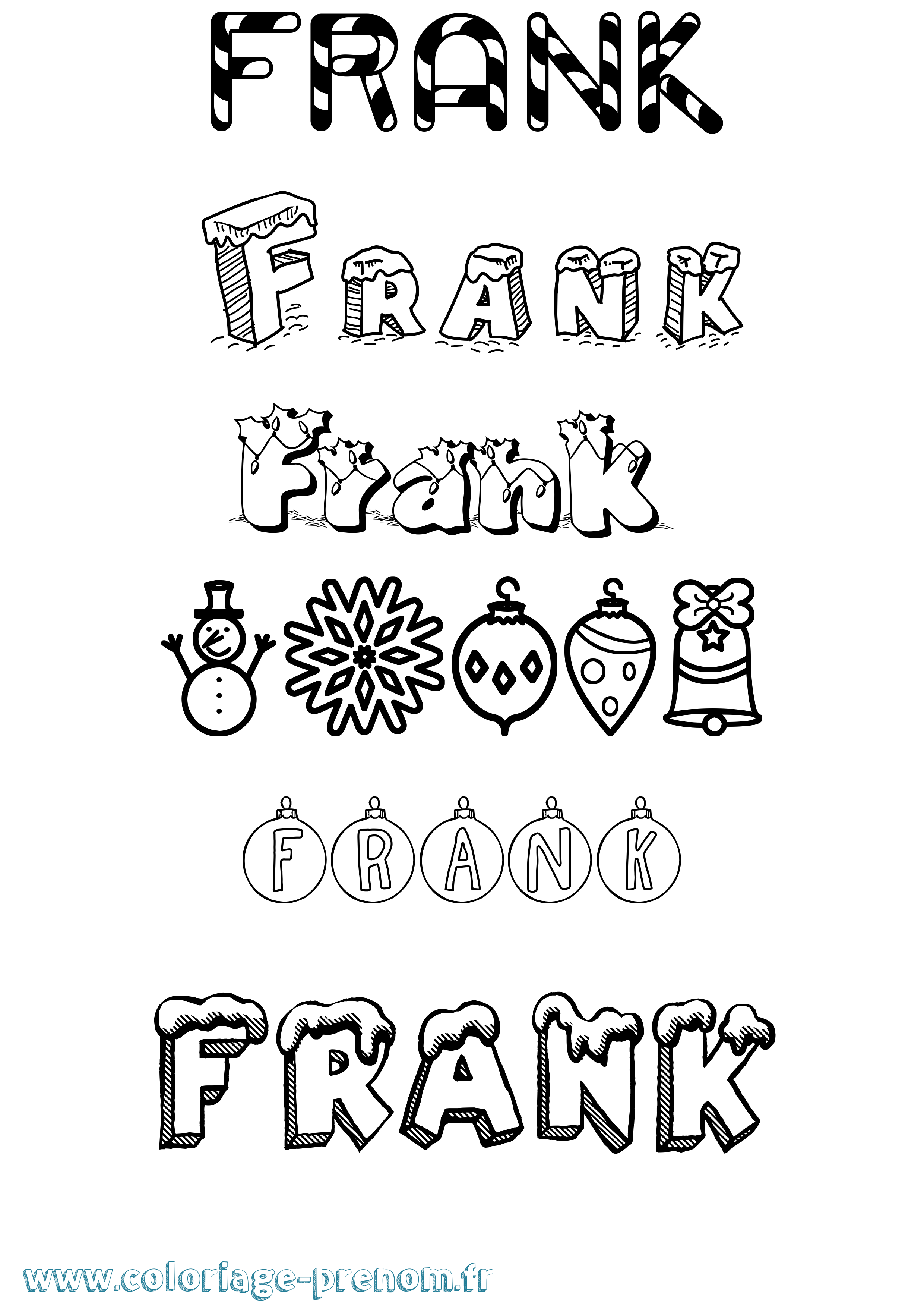 Coloriage prénom Frank Noël
