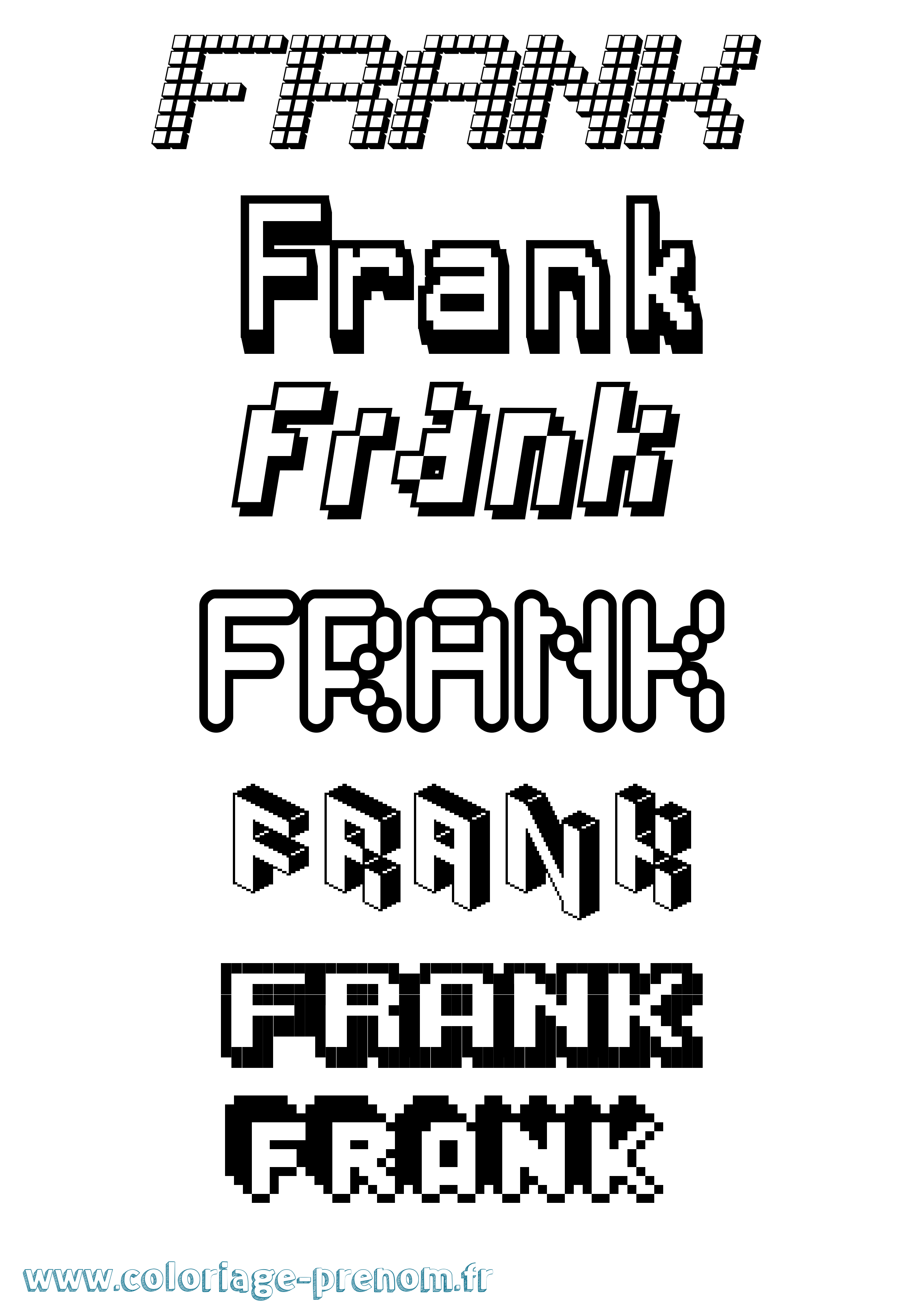Coloriage prénom Frank Pixel