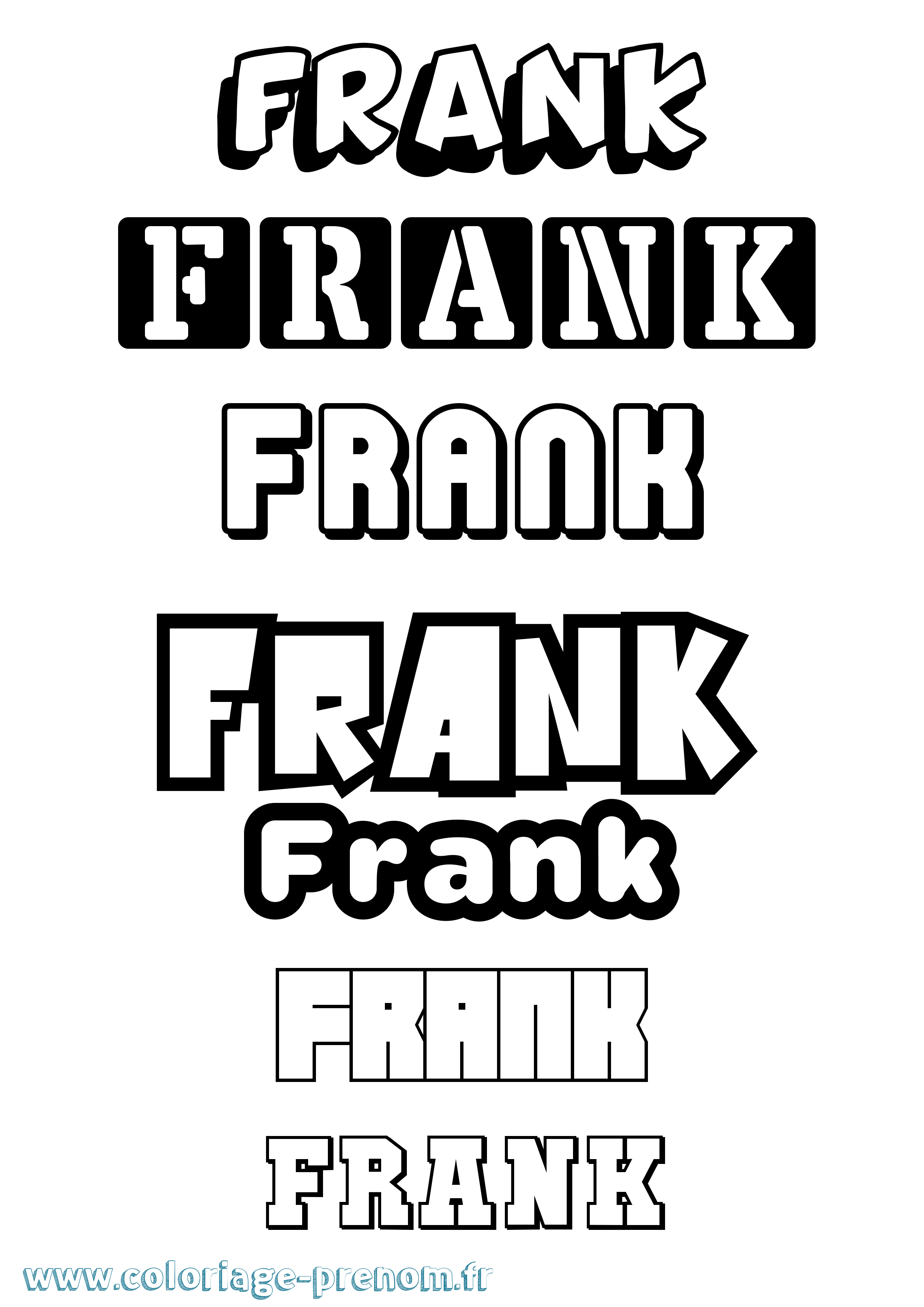 Coloriage prénom Frank Simple