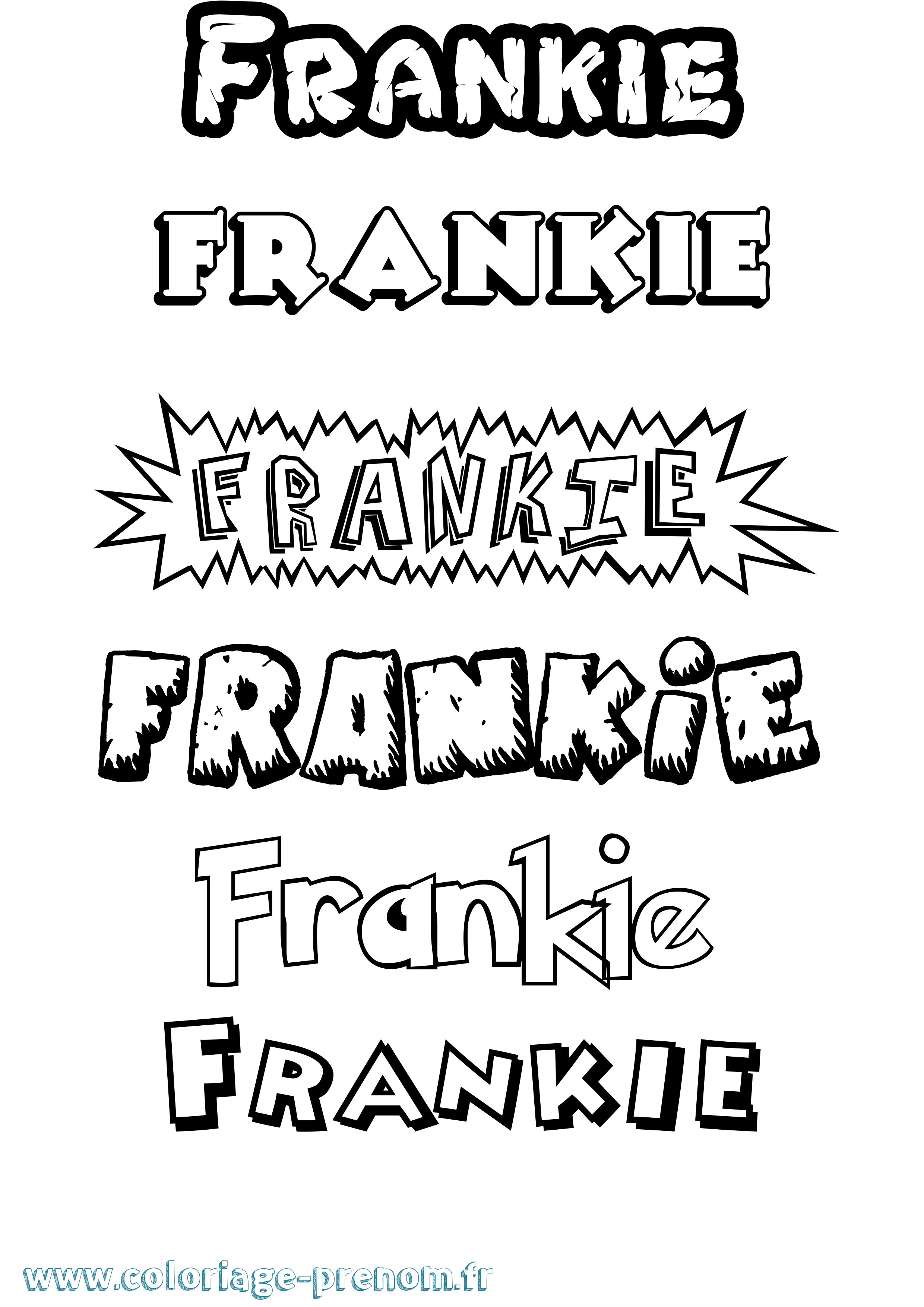 Coloriage Frankie Dessin Animé Coloriage prénom Frankie Dessin Animé
