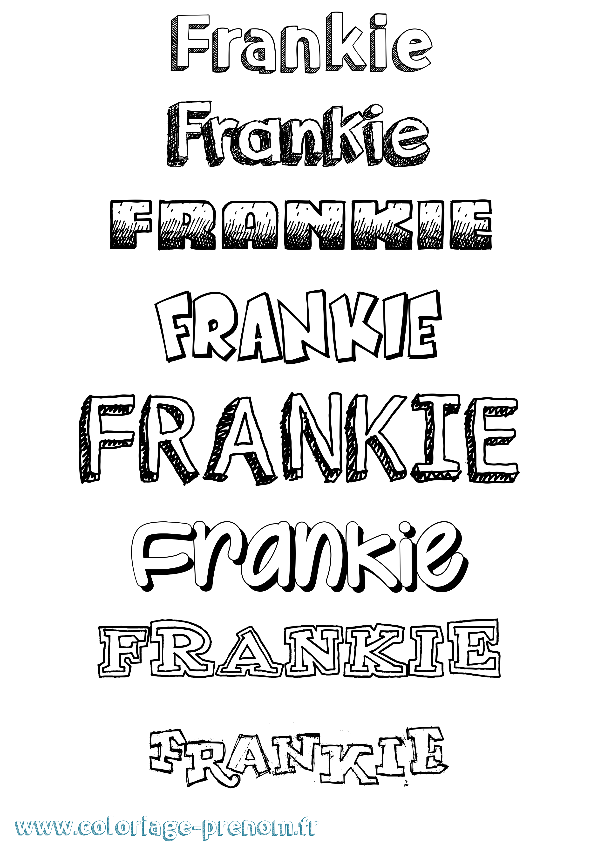Coloriage Frankie Dessiné Coloriage prénom Frankie Dessiné