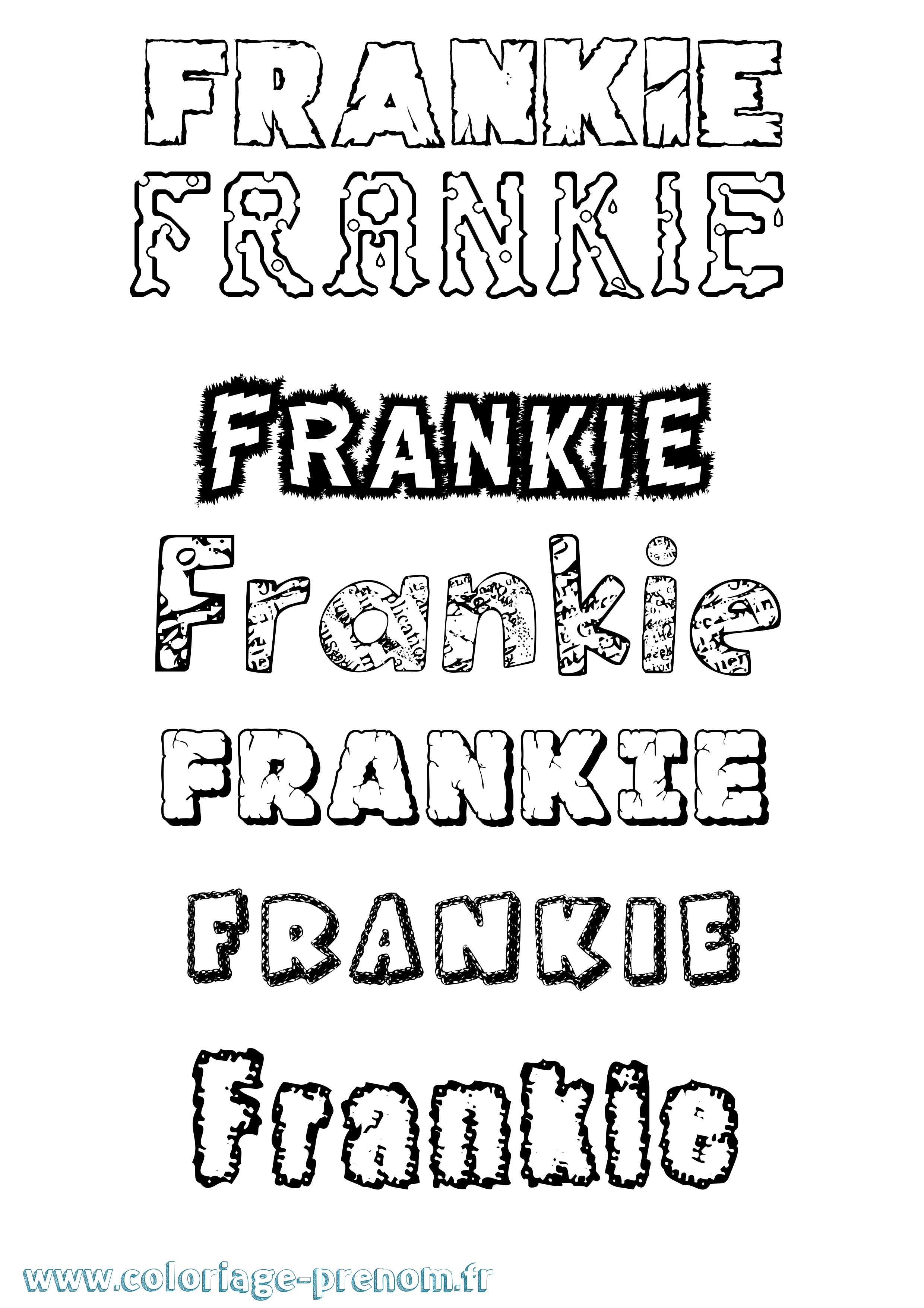 Coloriage Frankie Destructuré Coloriage prénom Frankie Destructuré