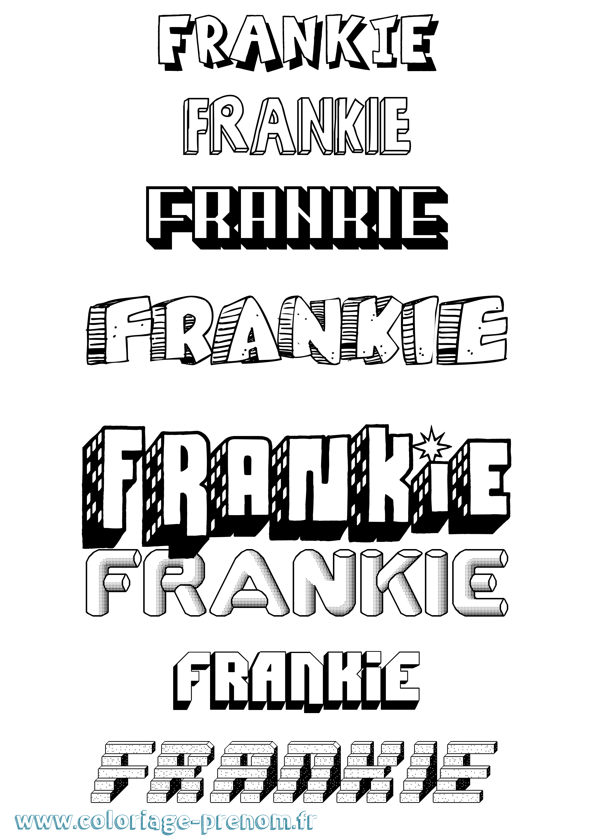 Coloriage Frankie Effet 3D Coloriage prénom Frankie Effet 3D