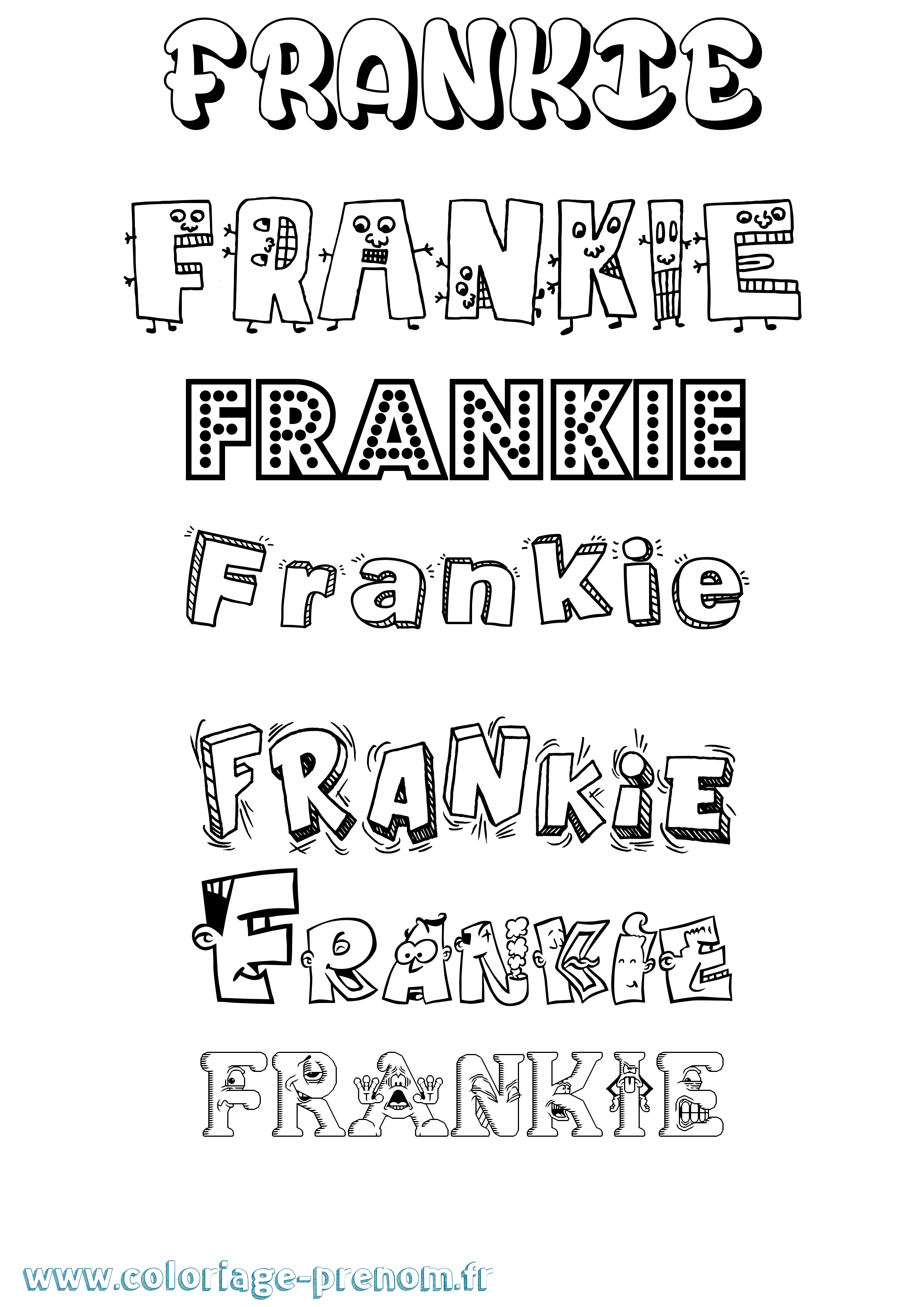 Coloriage Frankie Fun Coloriage prénom Frankie Fun