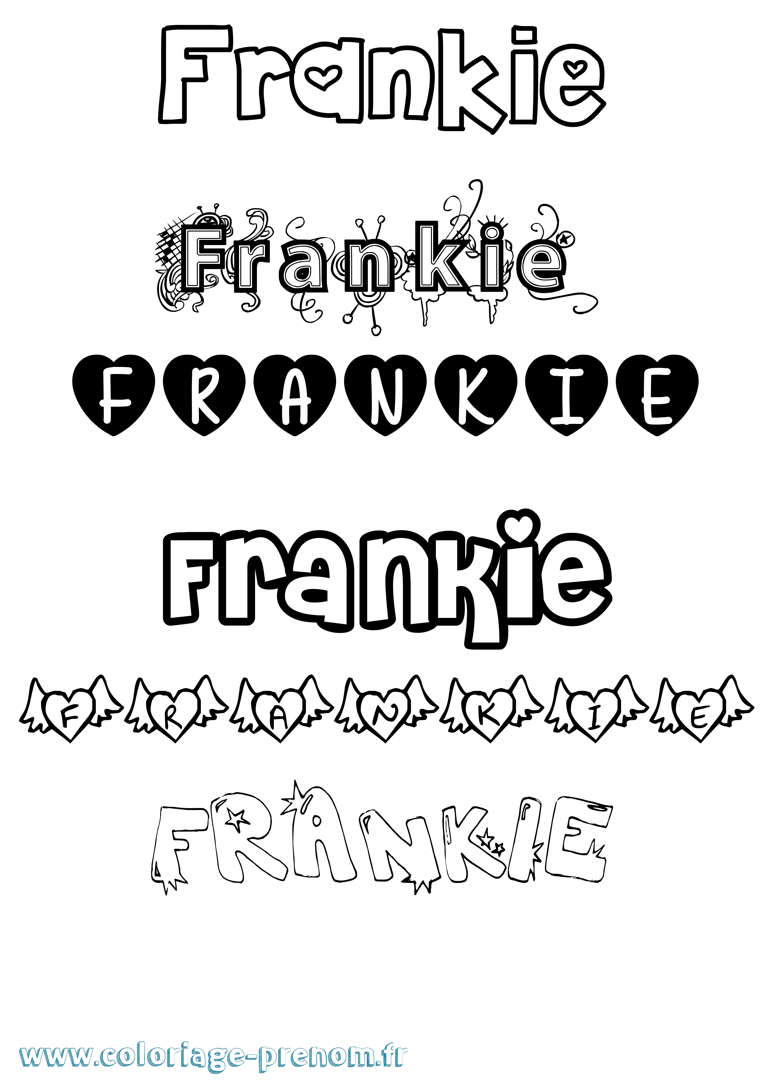 Coloriage Frankie Girly Coloriage prénom Frankie Girly