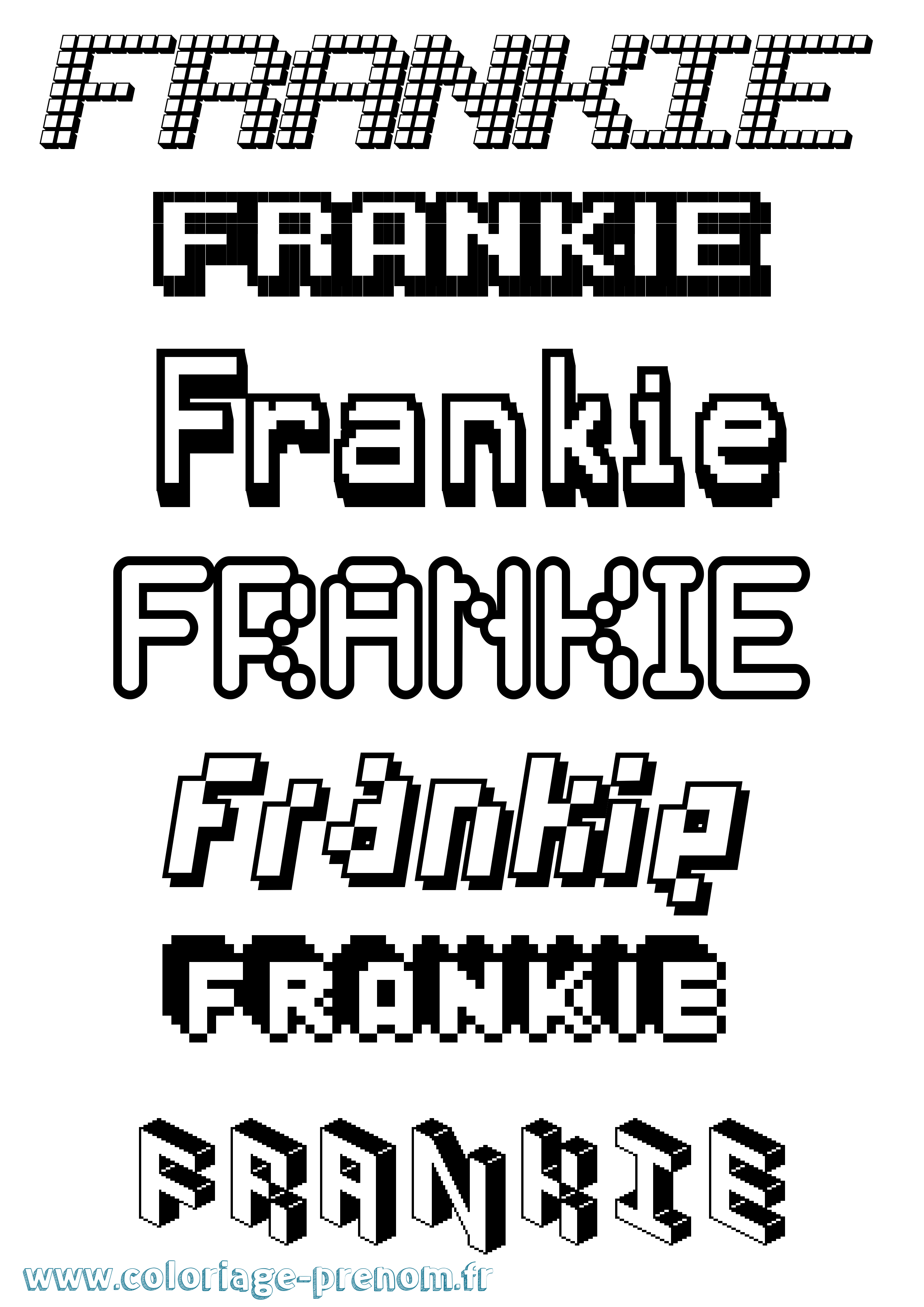 Coloriage Frankie Pixel Coloriage prénom Frankie Pixel