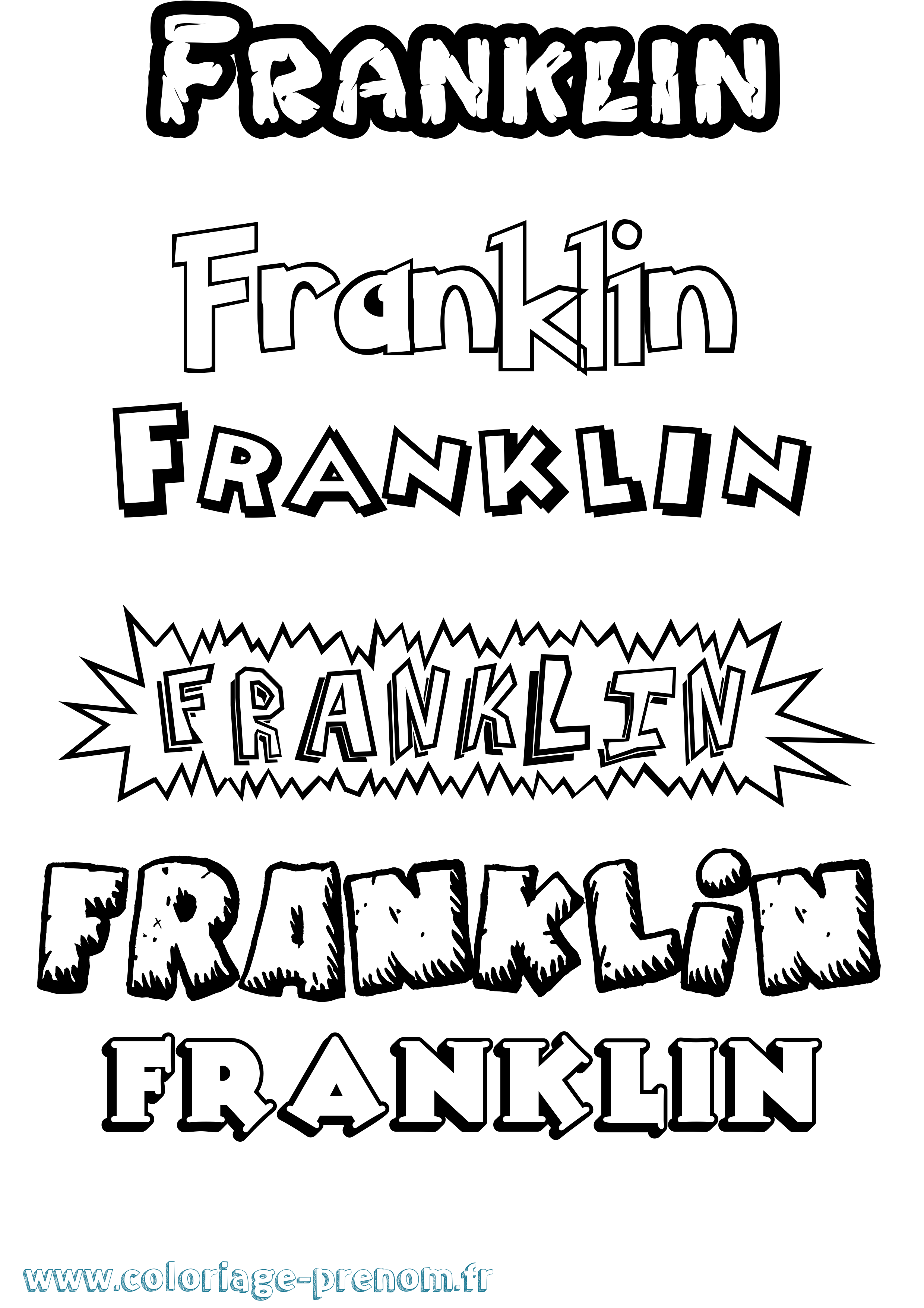 Coloriage Franklin Dessin Animé Coloriage prénom Franklin Dessin Animé