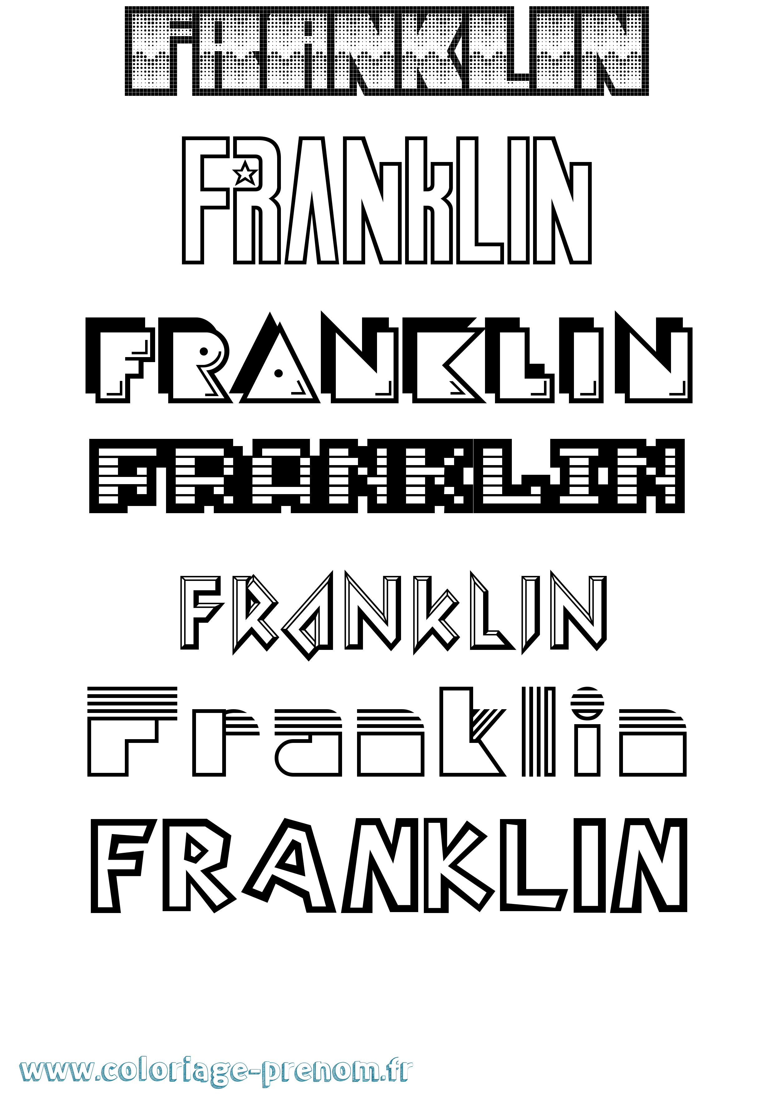 Coloriage Franklin Jeux Vidéos Coloriage prénom Franklin Jeux Vidéos