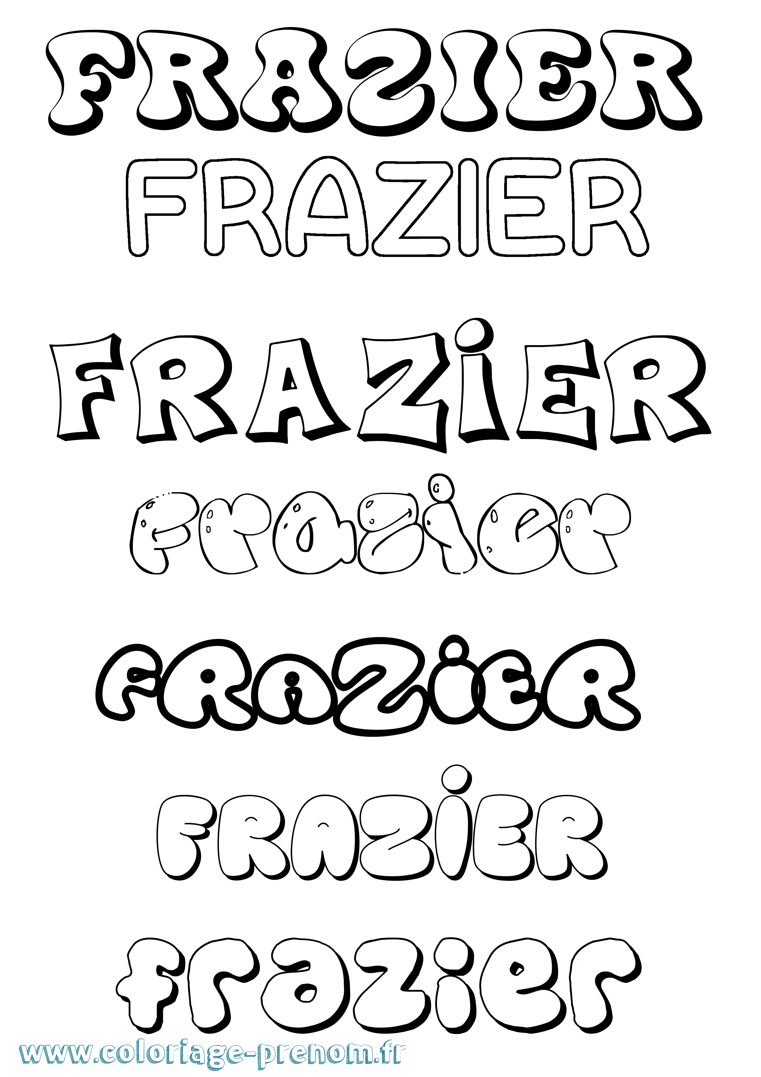 Coloriage prénom Frazier Bubble