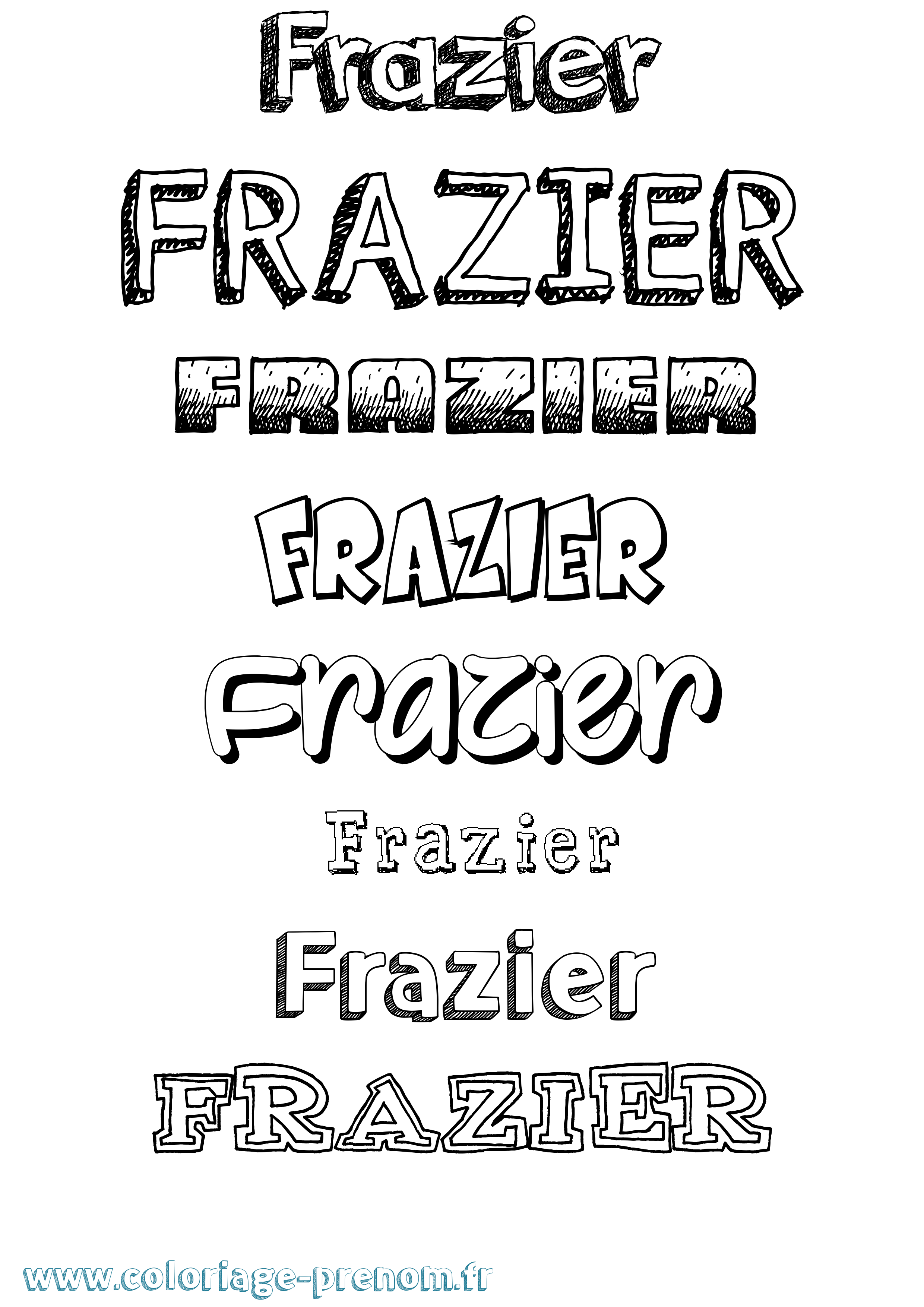 Coloriage prénom Frazier Dessiné