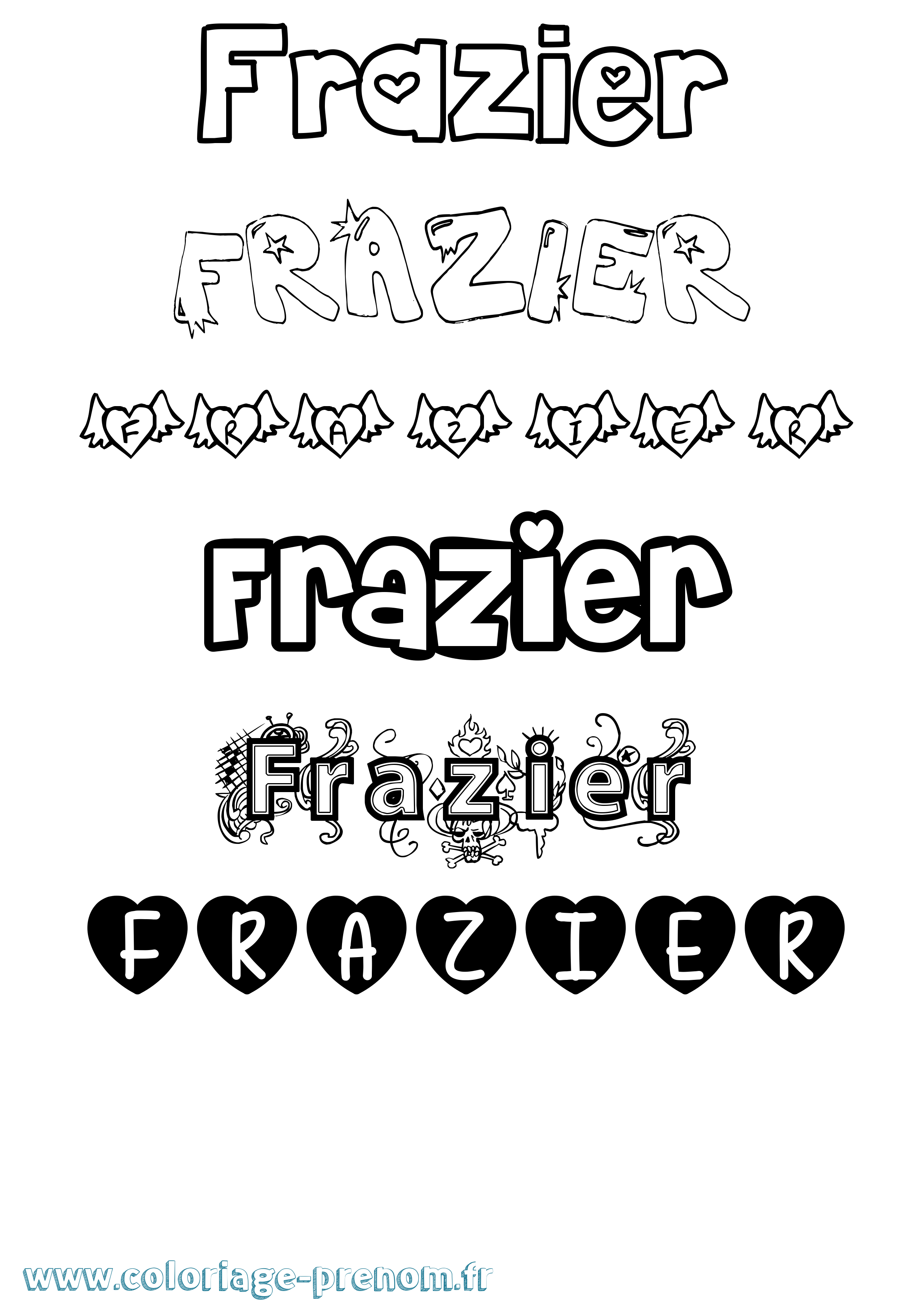 Coloriage prénom Frazier Girly