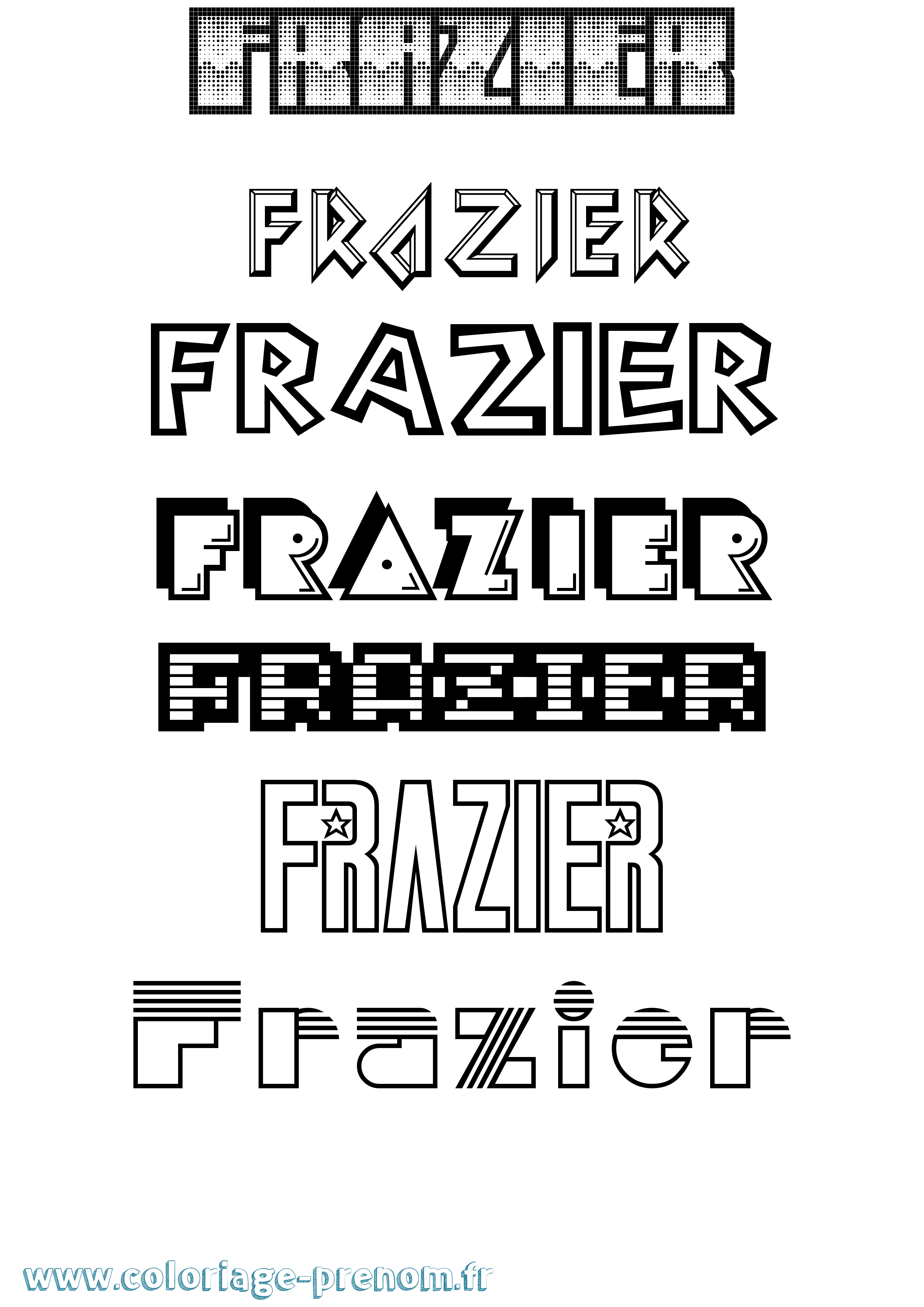 Coloriage prénom Frazier Jeux Vidéos