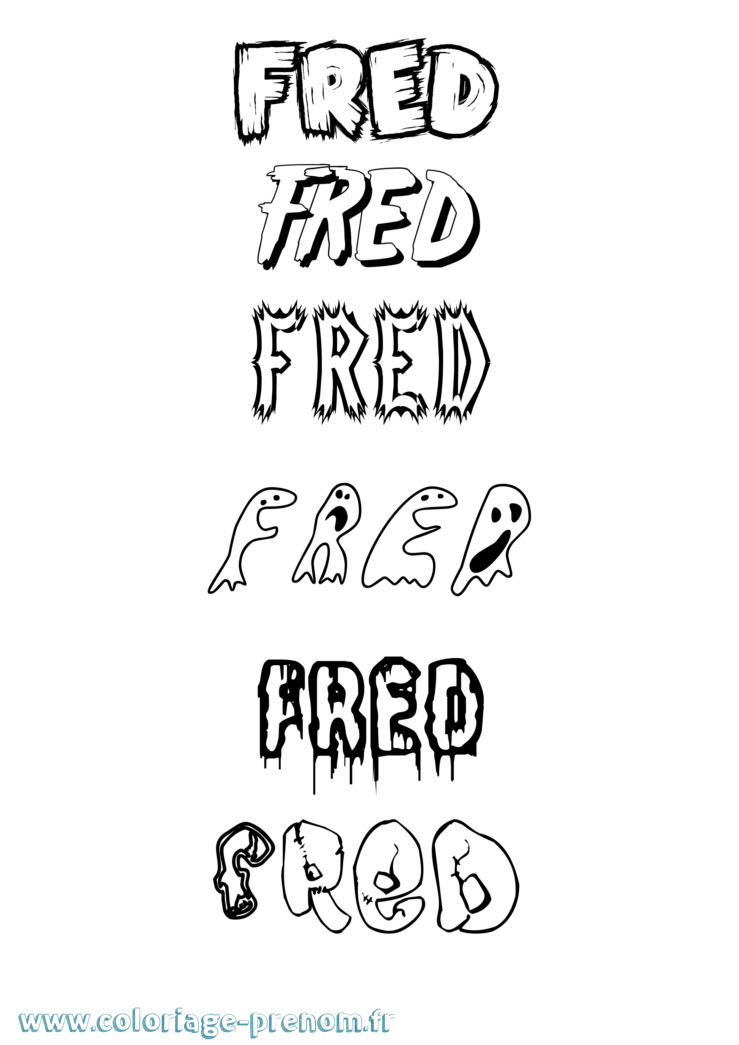 Coloriage prénom Fred Frisson
