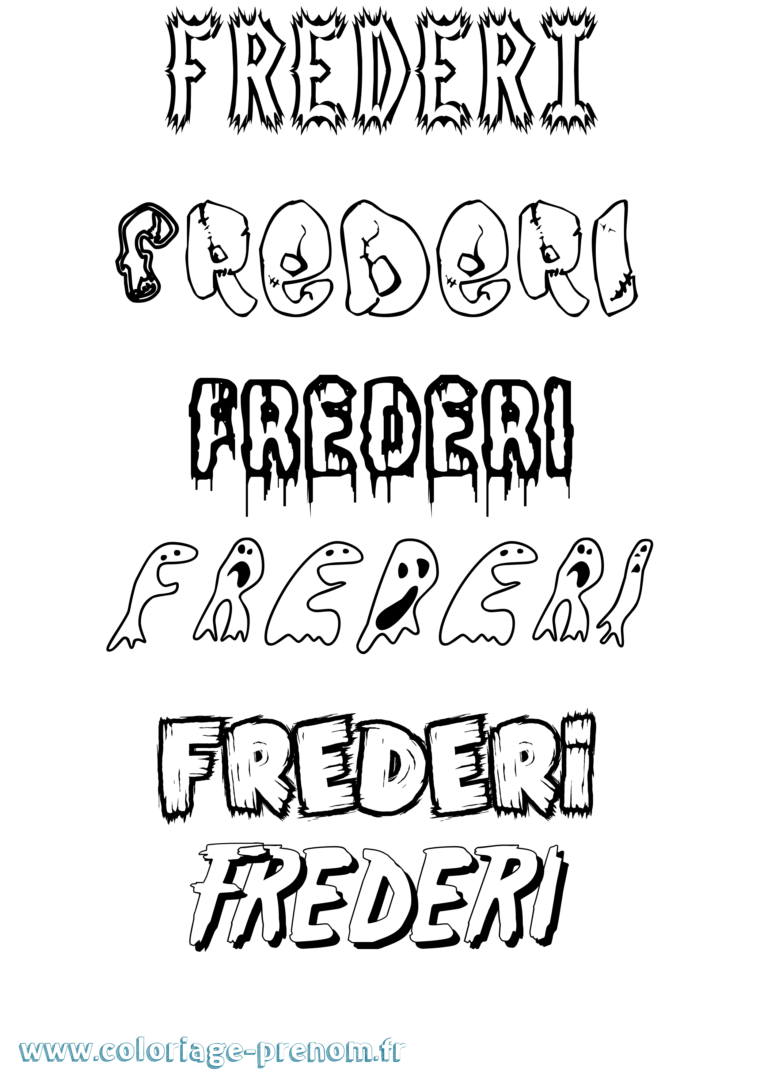 Coloriage prénom Frederi Frisson