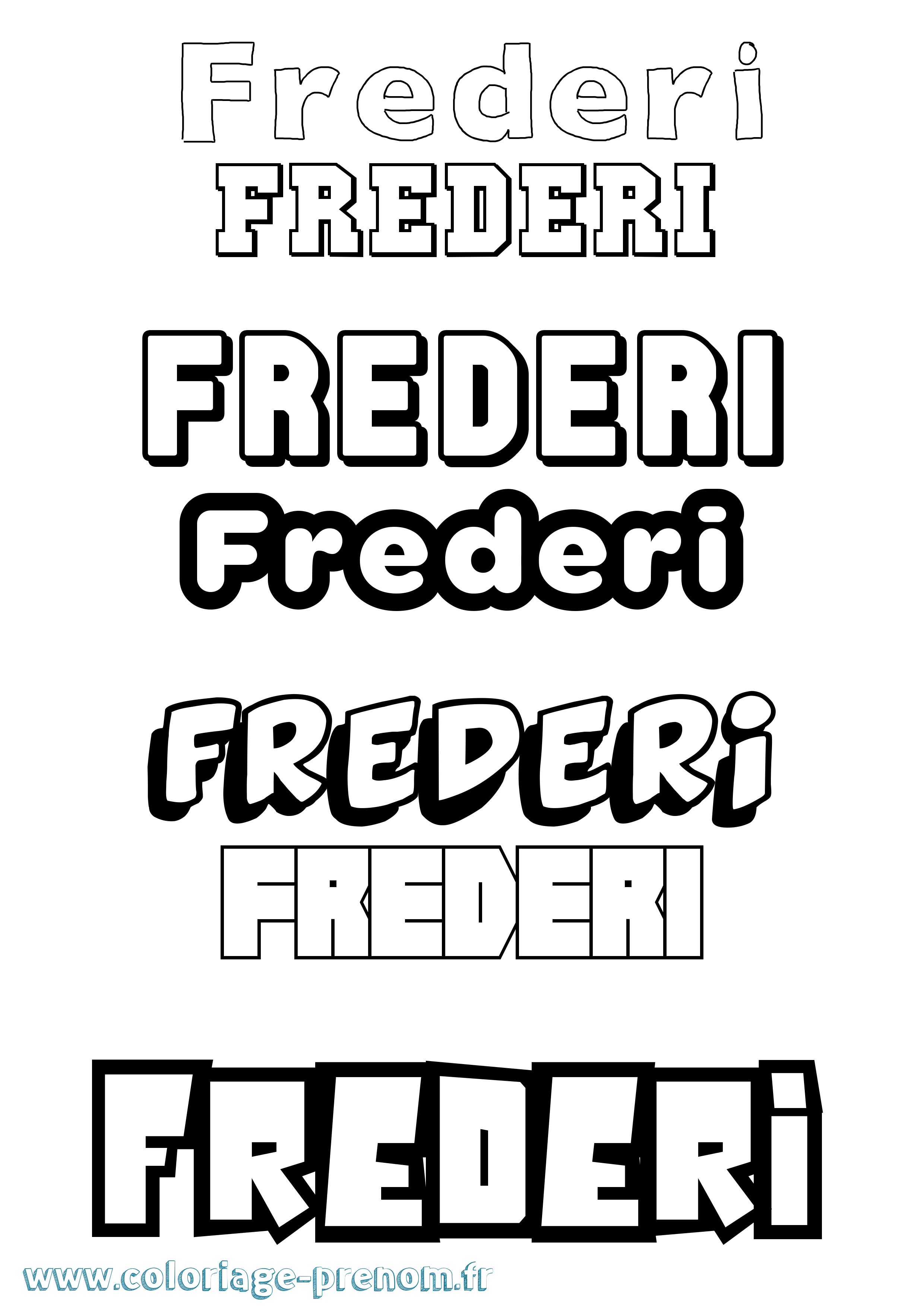 Coloriage prénom Frederi Simple