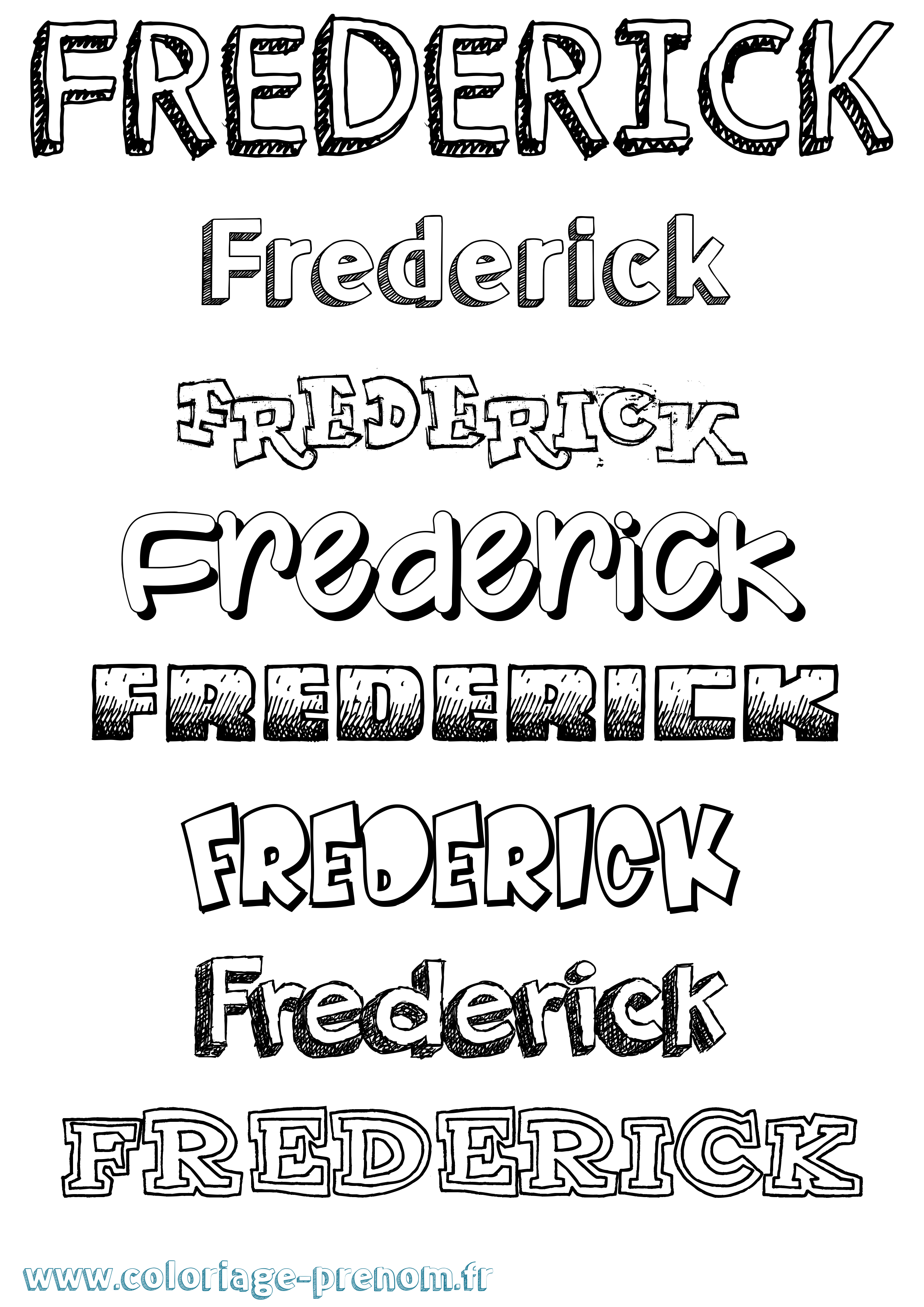 Coloriage prénom Frederick Dessiné