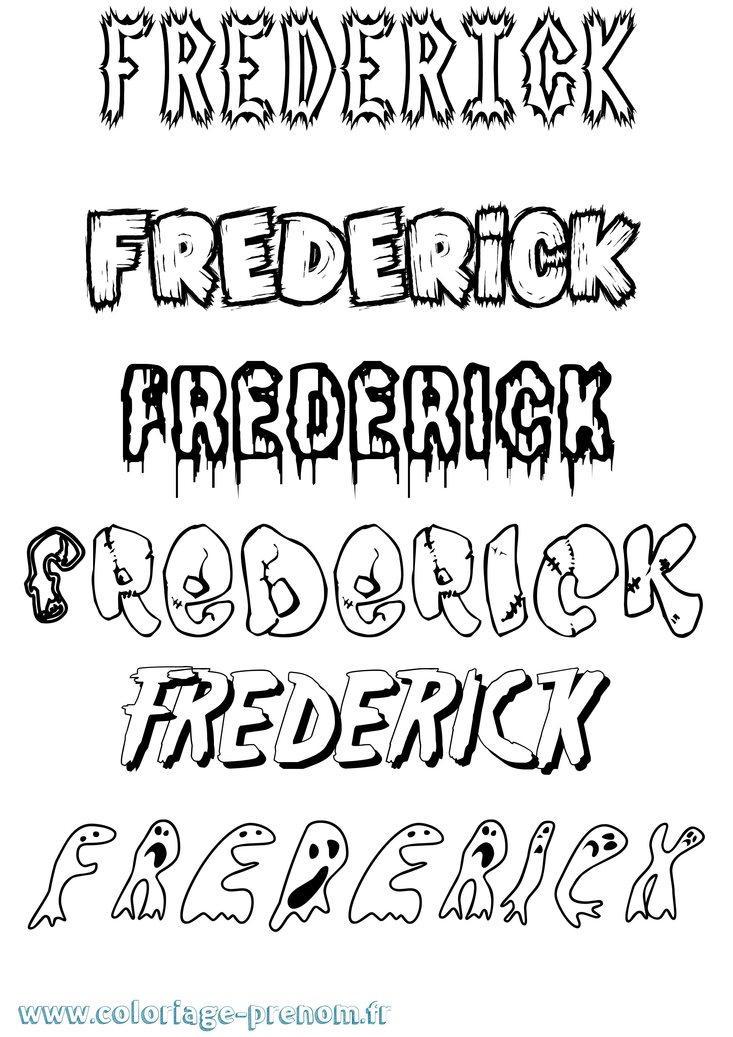 Coloriage prénom Frederick Frisson