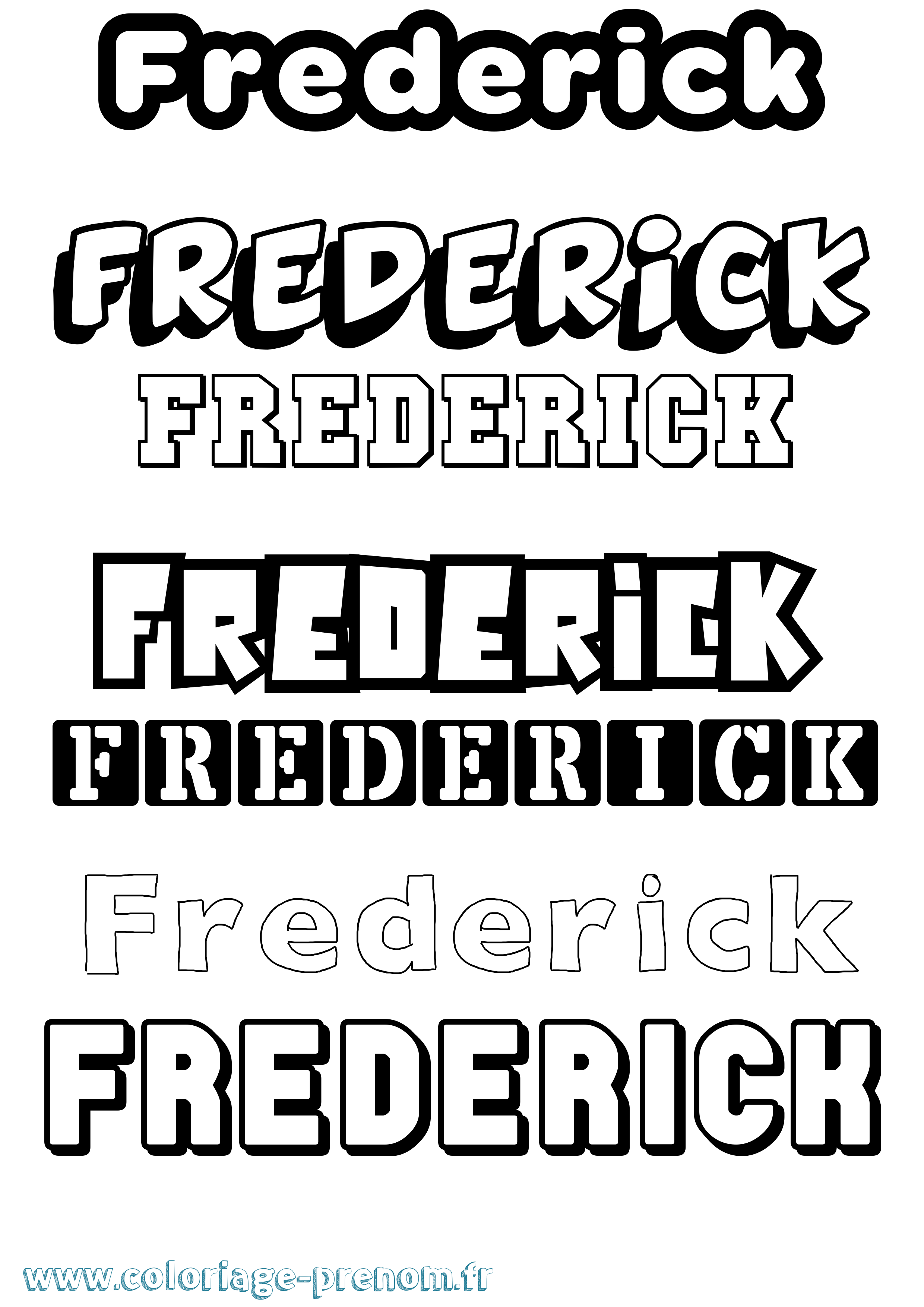 Coloriage prénom Frederick Simple