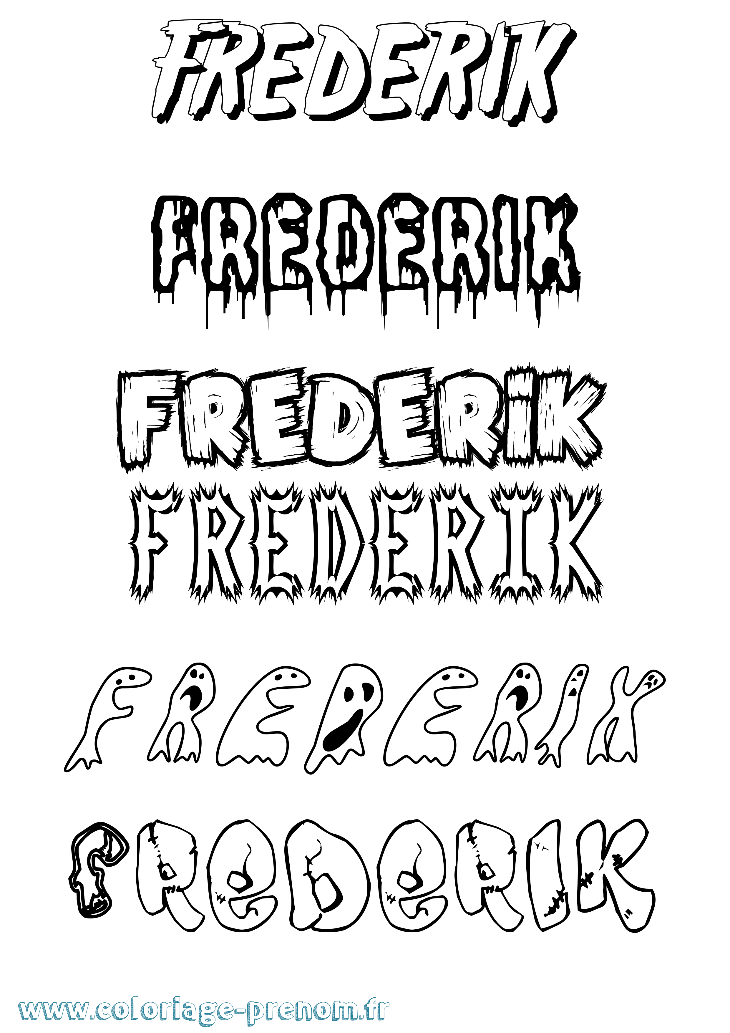Coloriage prénom Frederik Frisson