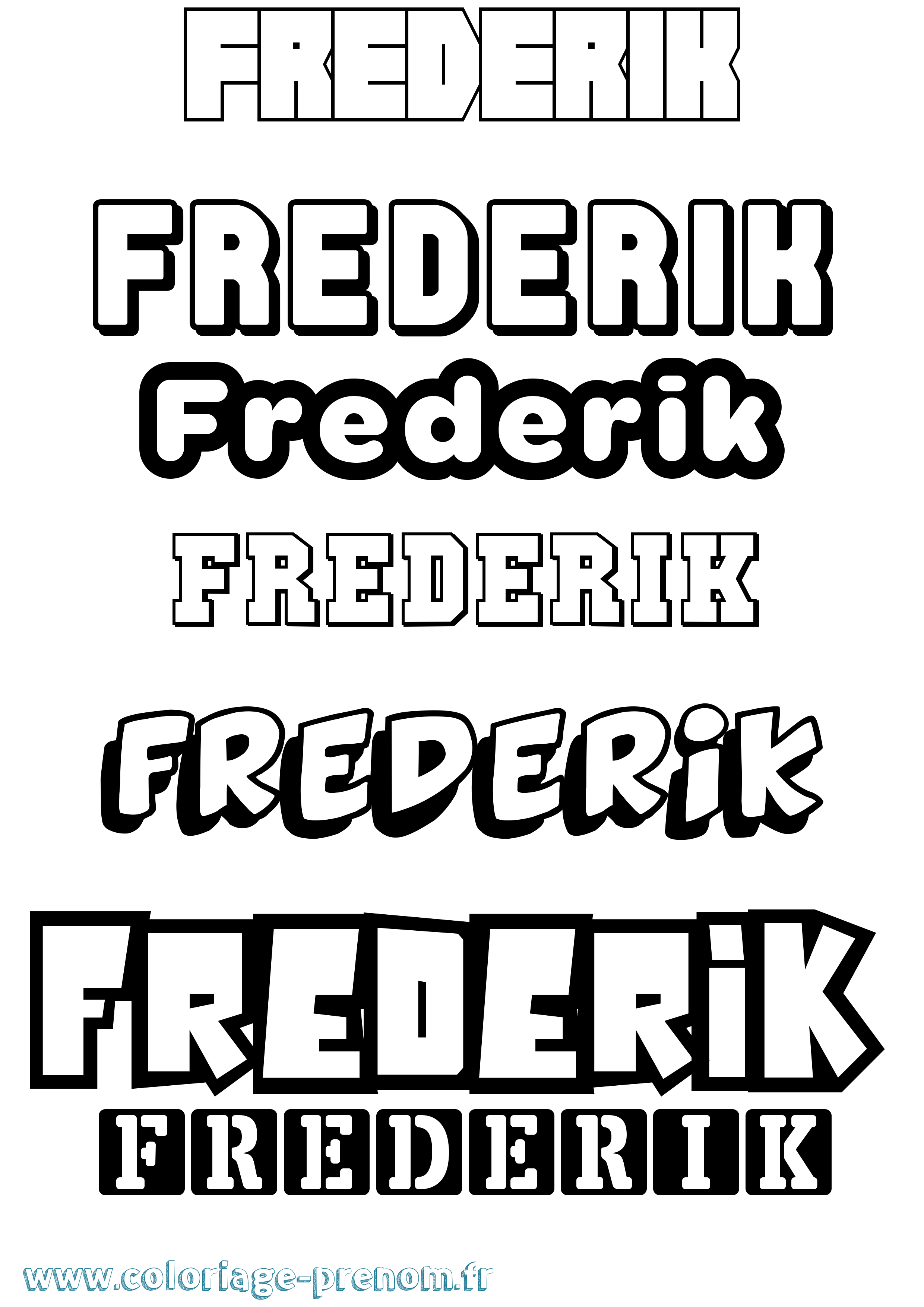 Coloriage prénom Frederik Simple