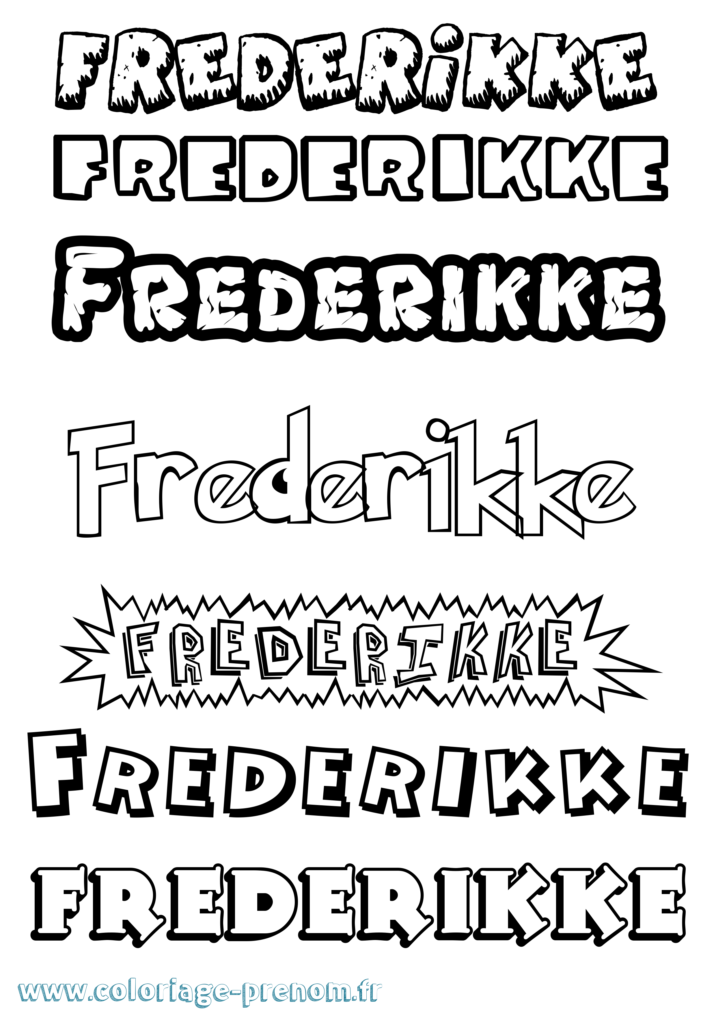 Coloriage prénom Frederikke Dessin Animé