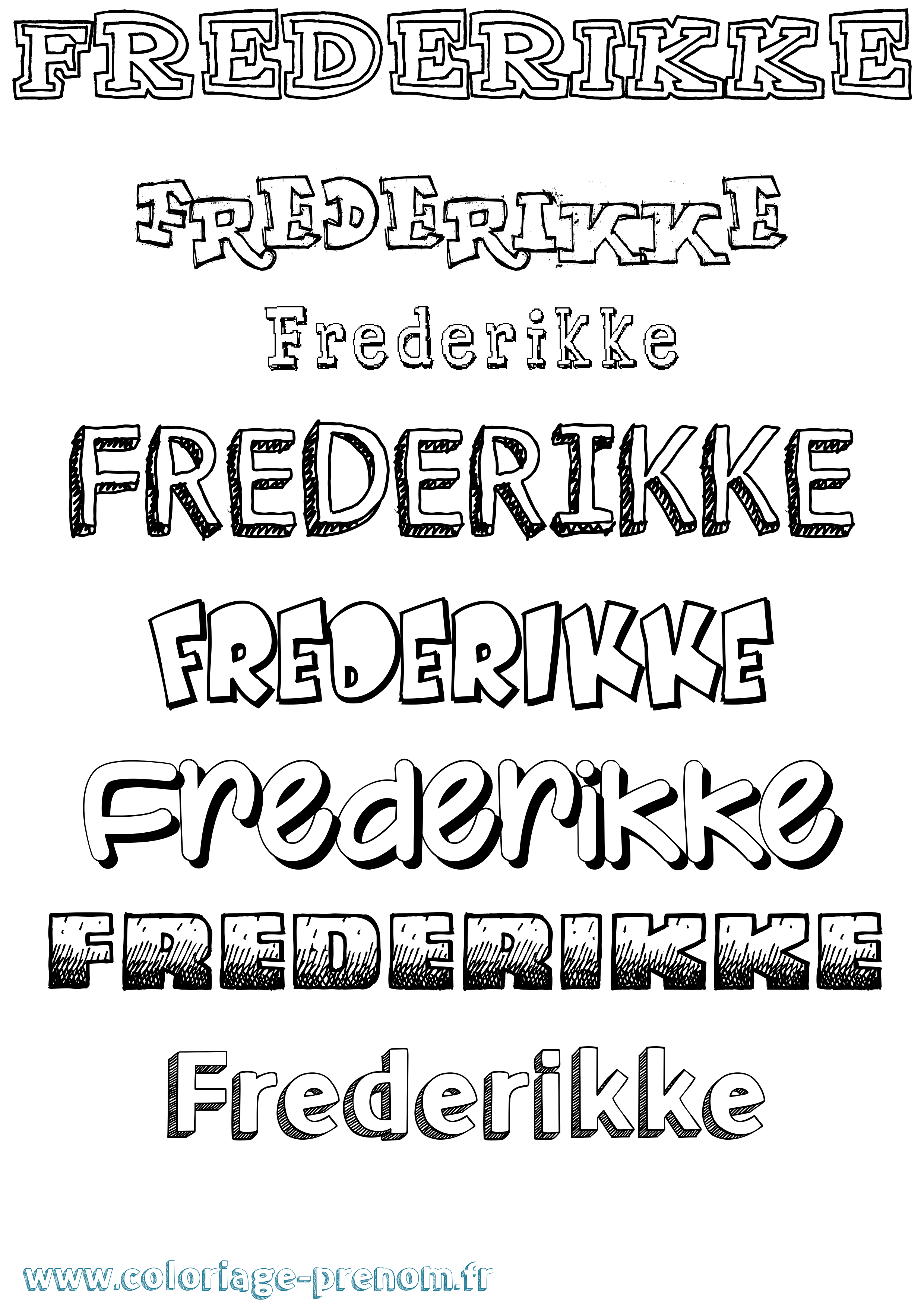 Coloriage Frederikke Dessiné Coloriage prénom Frederikke Dessiné