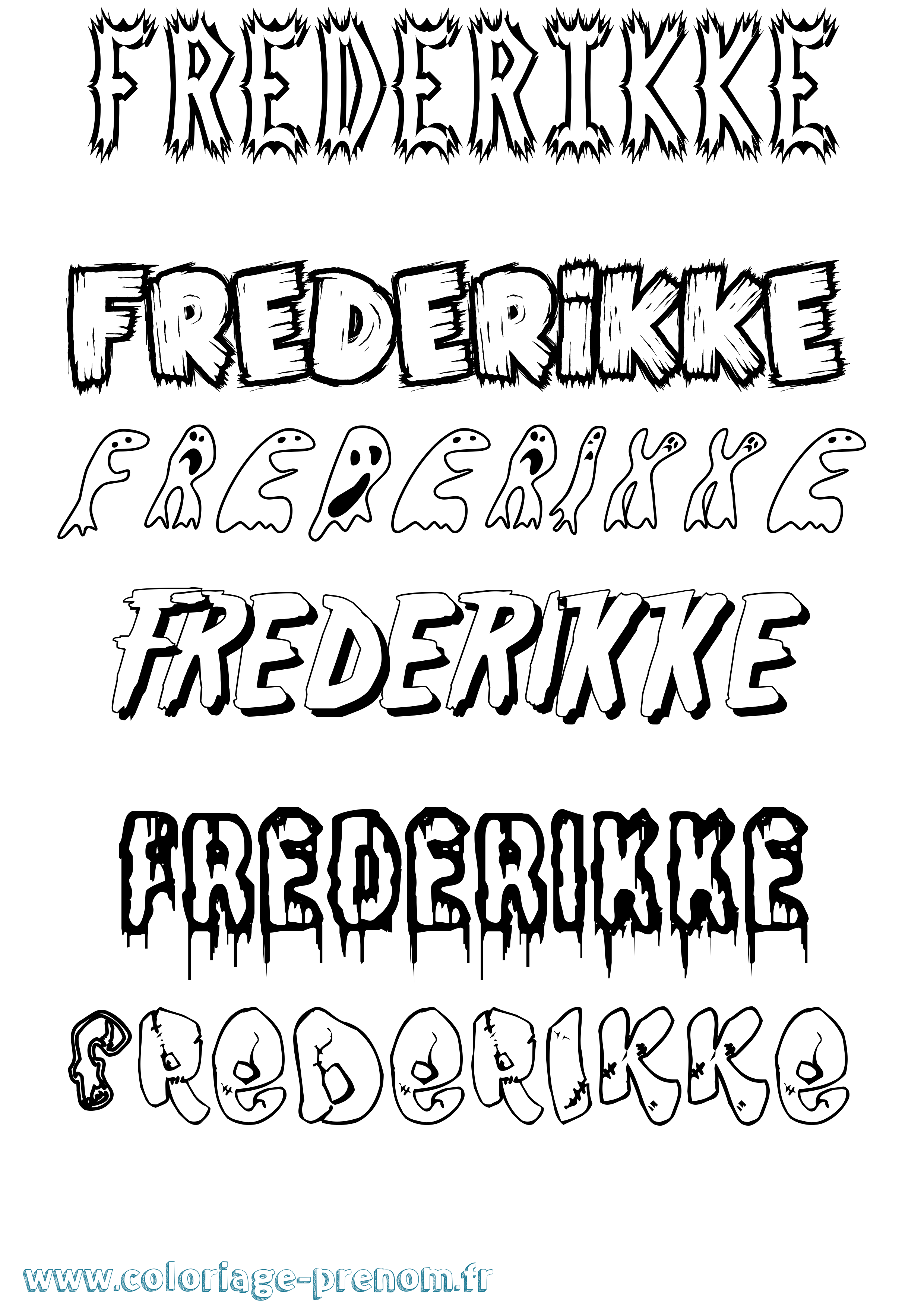 Coloriage prénom Frederikke Frisson