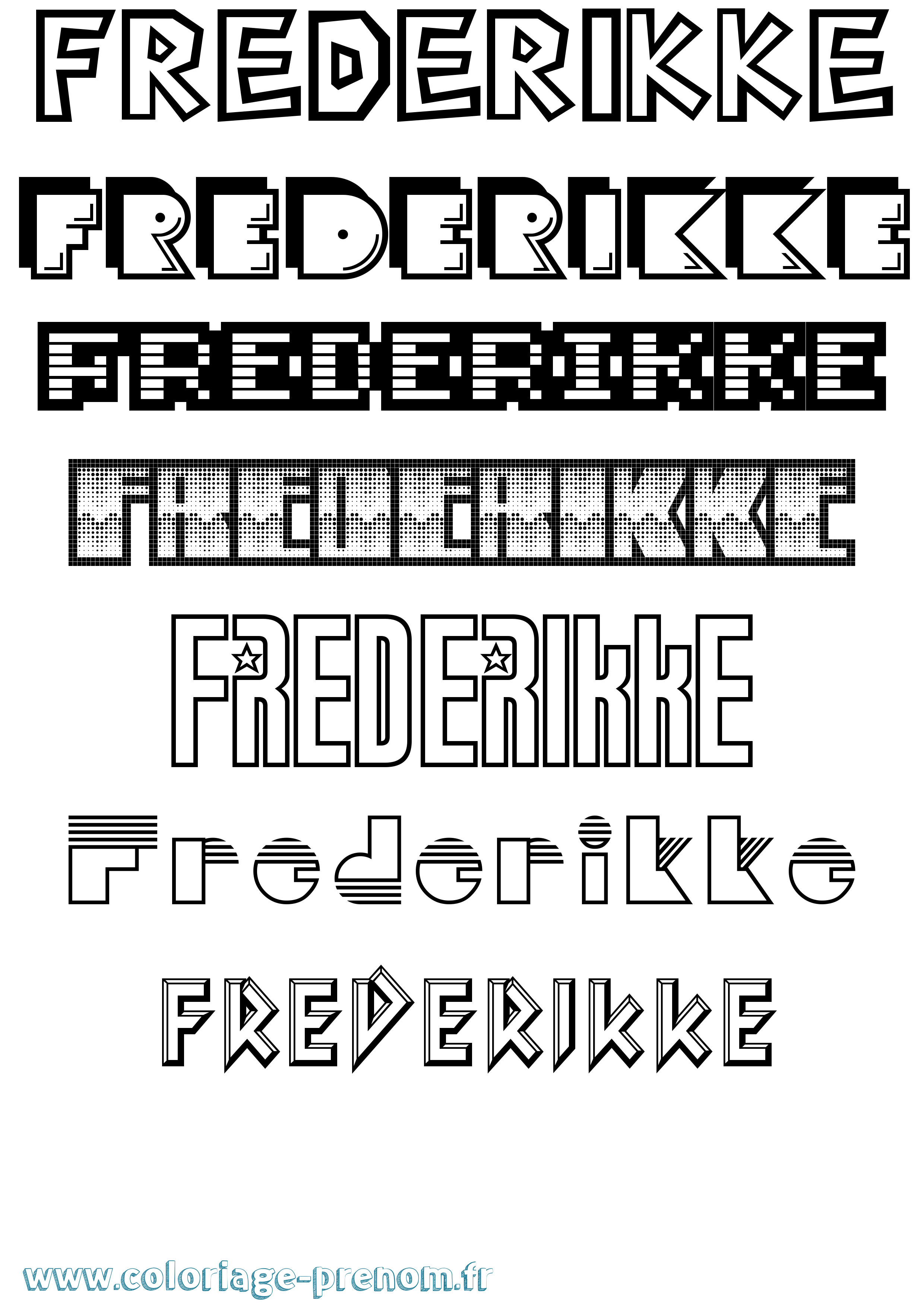 Coloriage Frederikke Jeux Vidéos Coloriage prénom Frederikke Jeux Vidéos