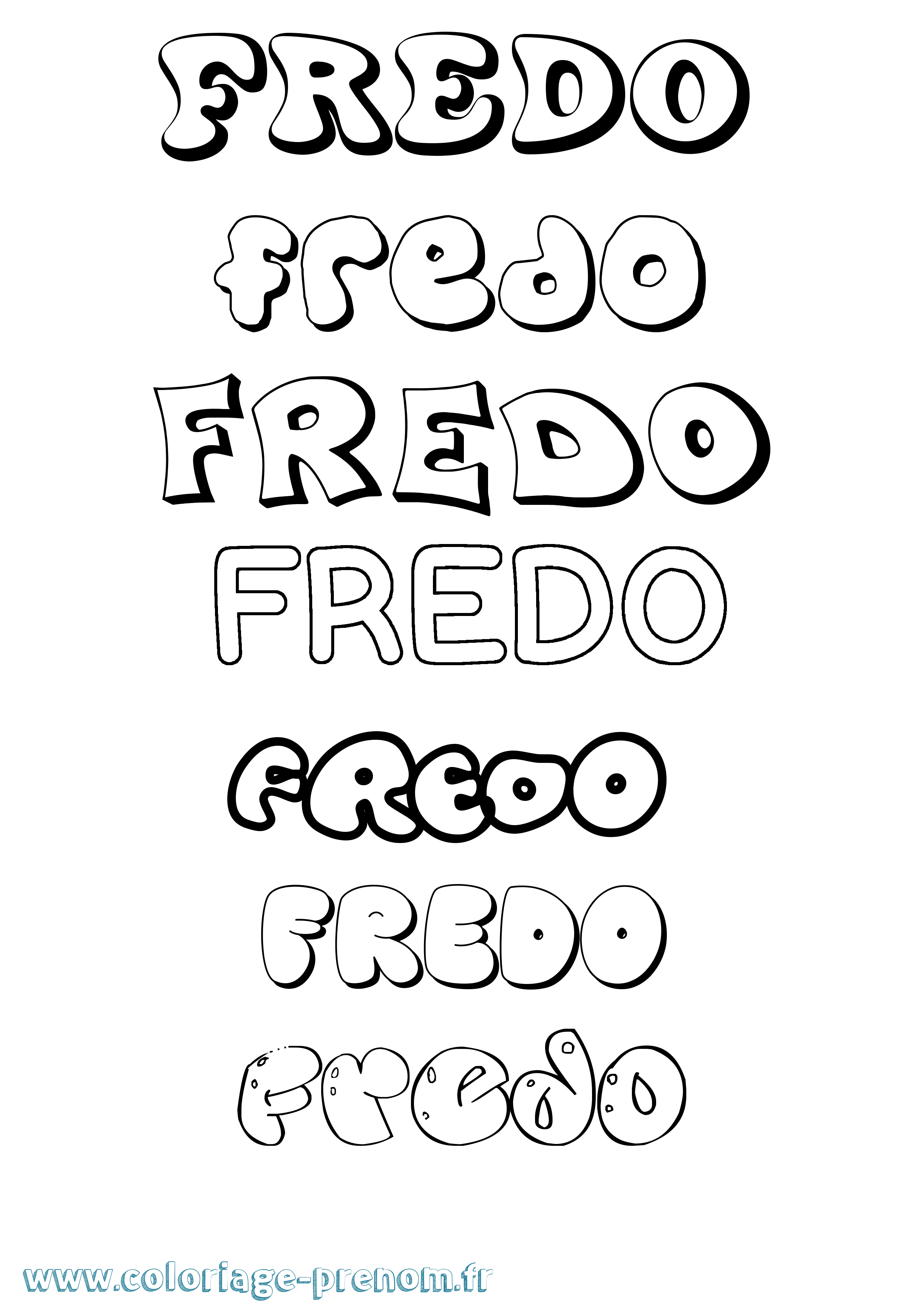 Coloriage prénom Fredo Bubble