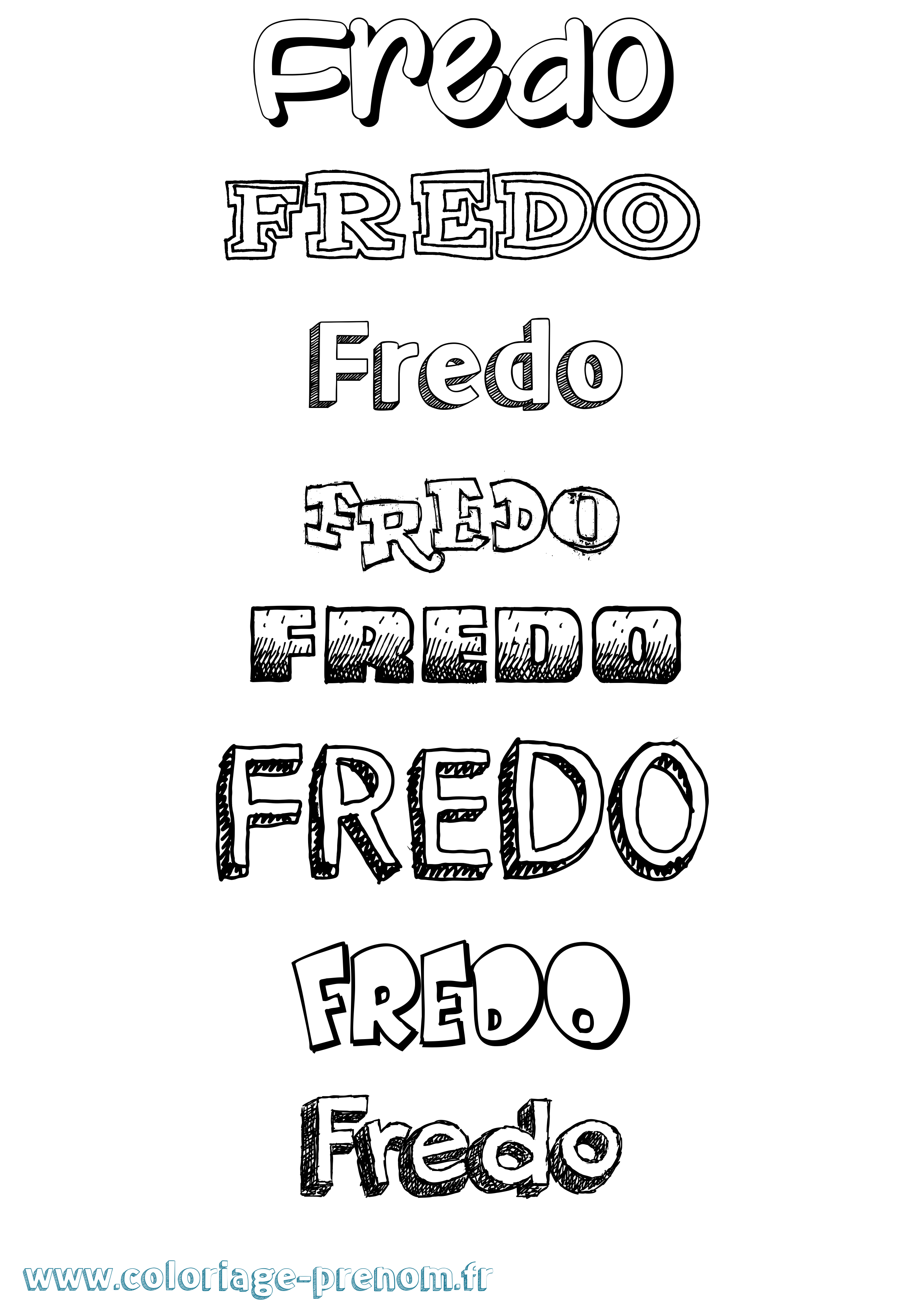 Coloriage prénom Fredo Dessiné