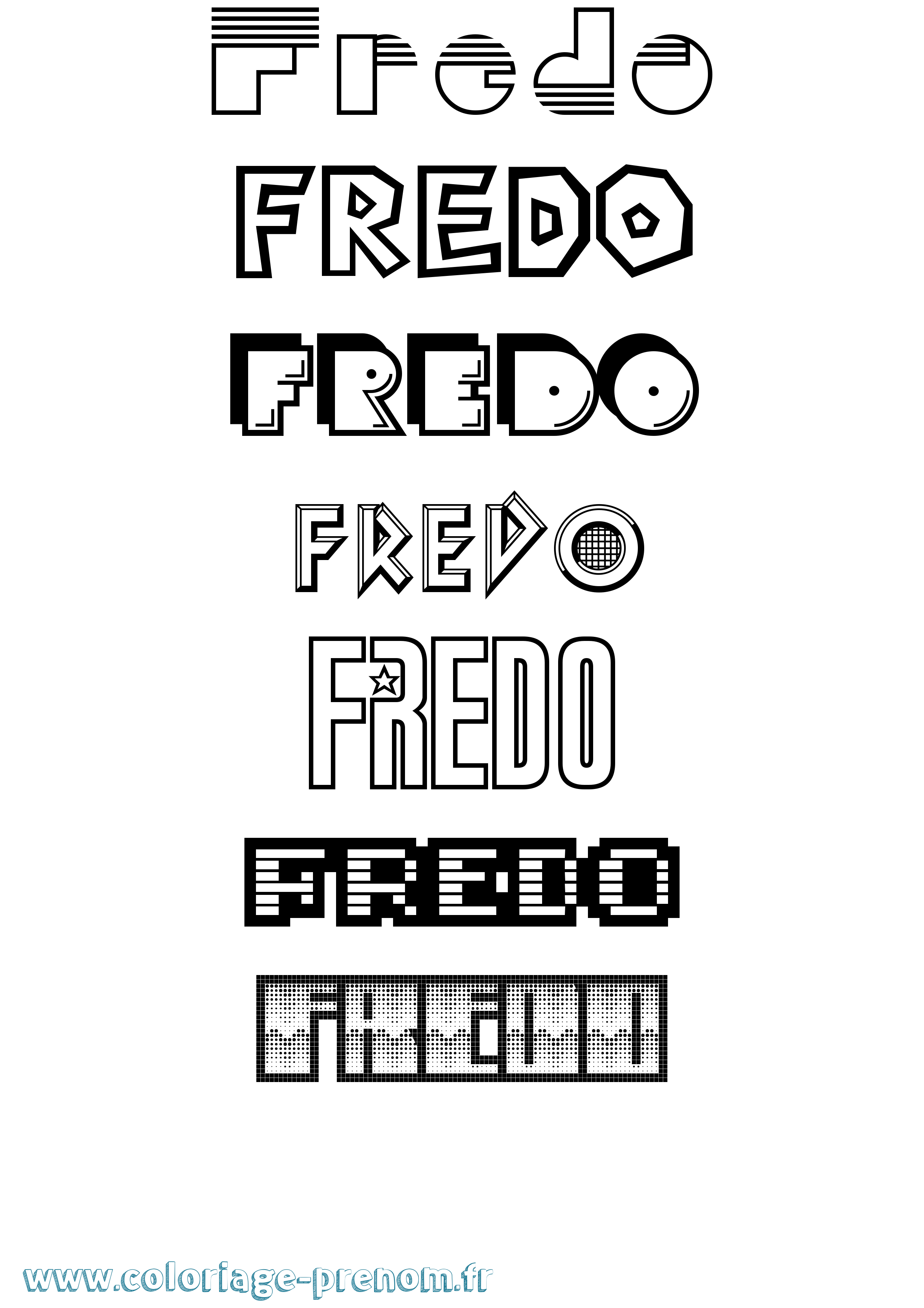 Coloriage prénom Fredo Jeux Vidéos