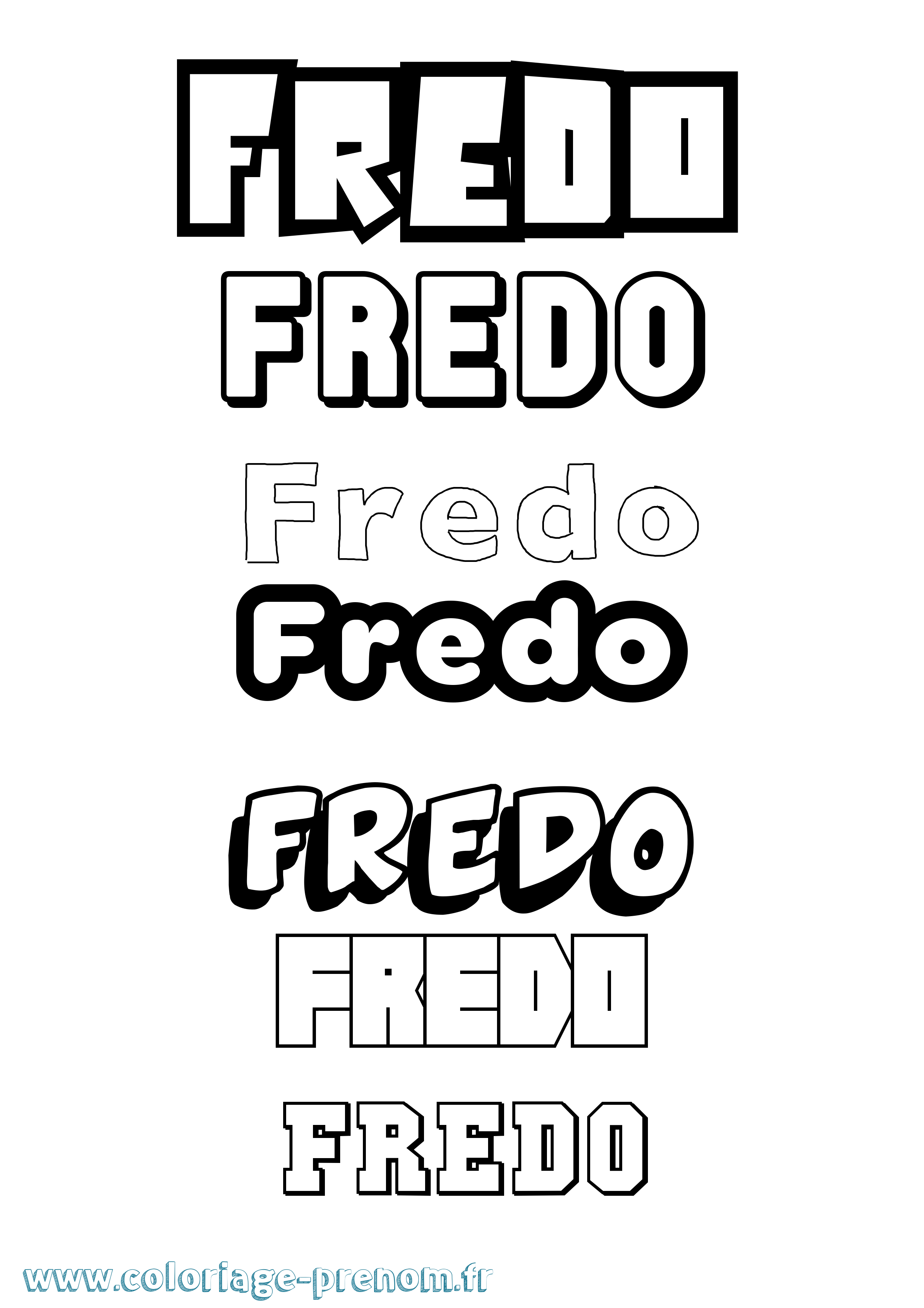 Coloriage prénom Fredo Simple