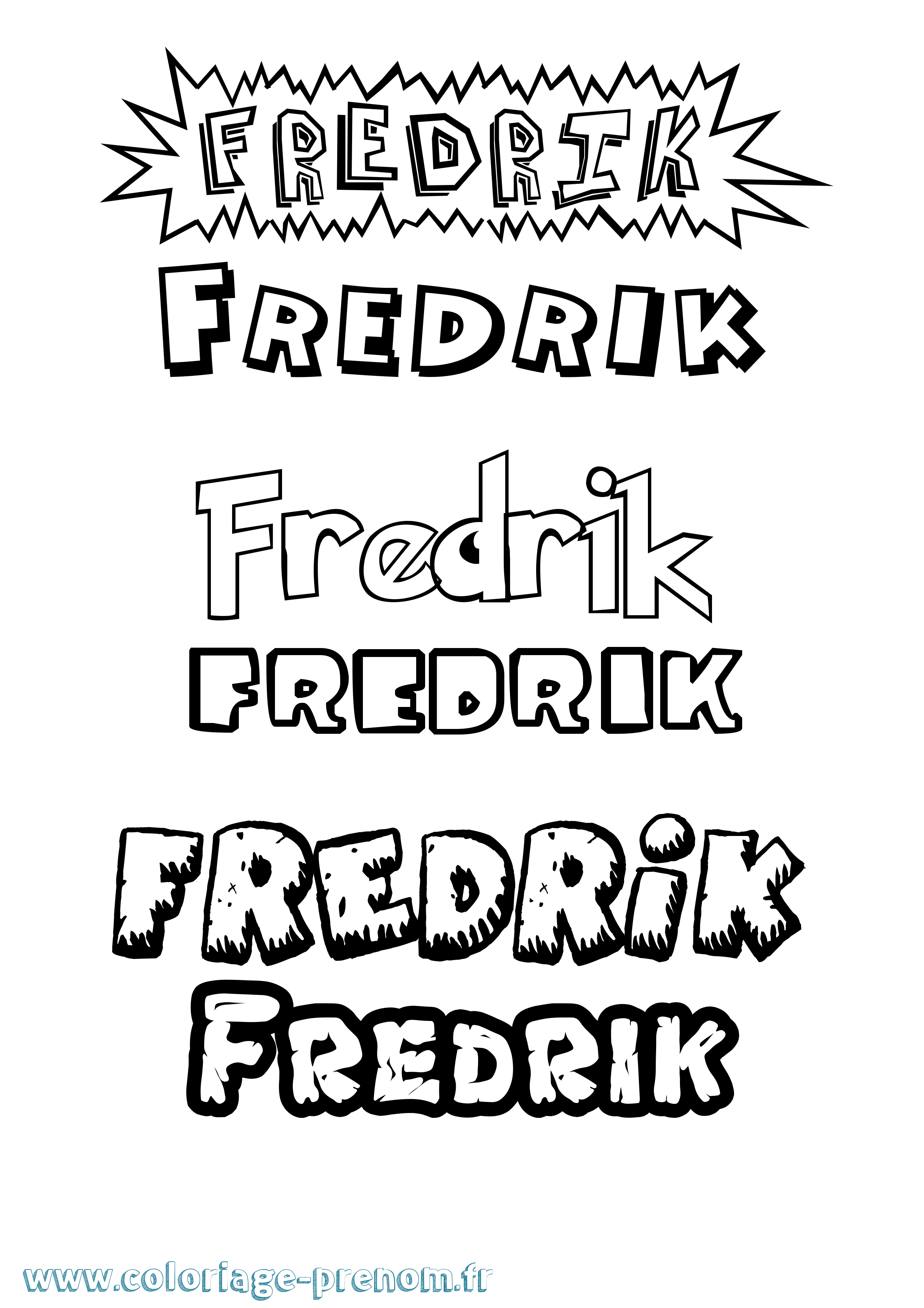 Coloriage Fredrik Dessin Animé Coloriage prénom Fredrik Dessin Animé