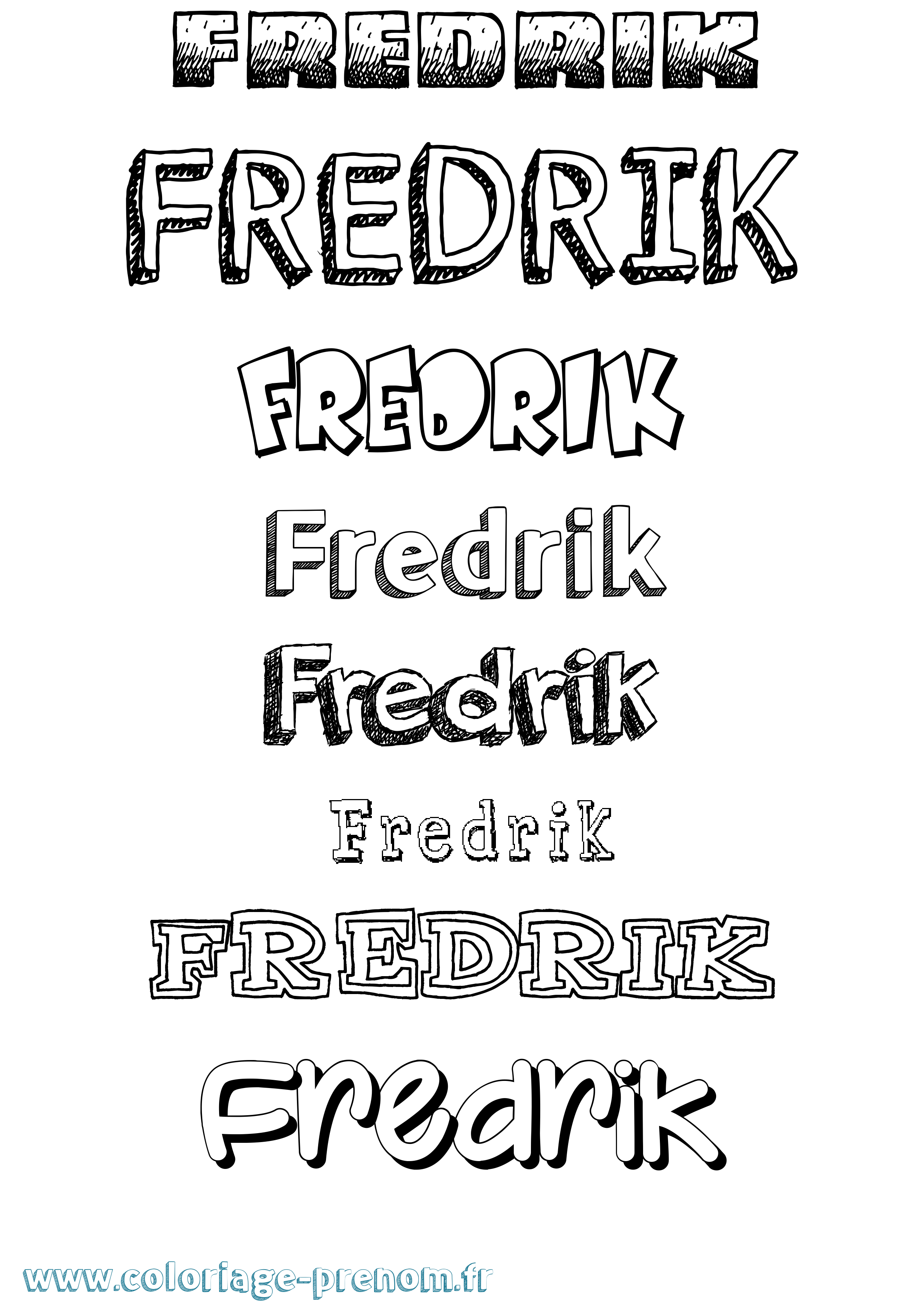 Coloriage Fredrik Dessiné Coloriage prénom Fredrik Dessiné