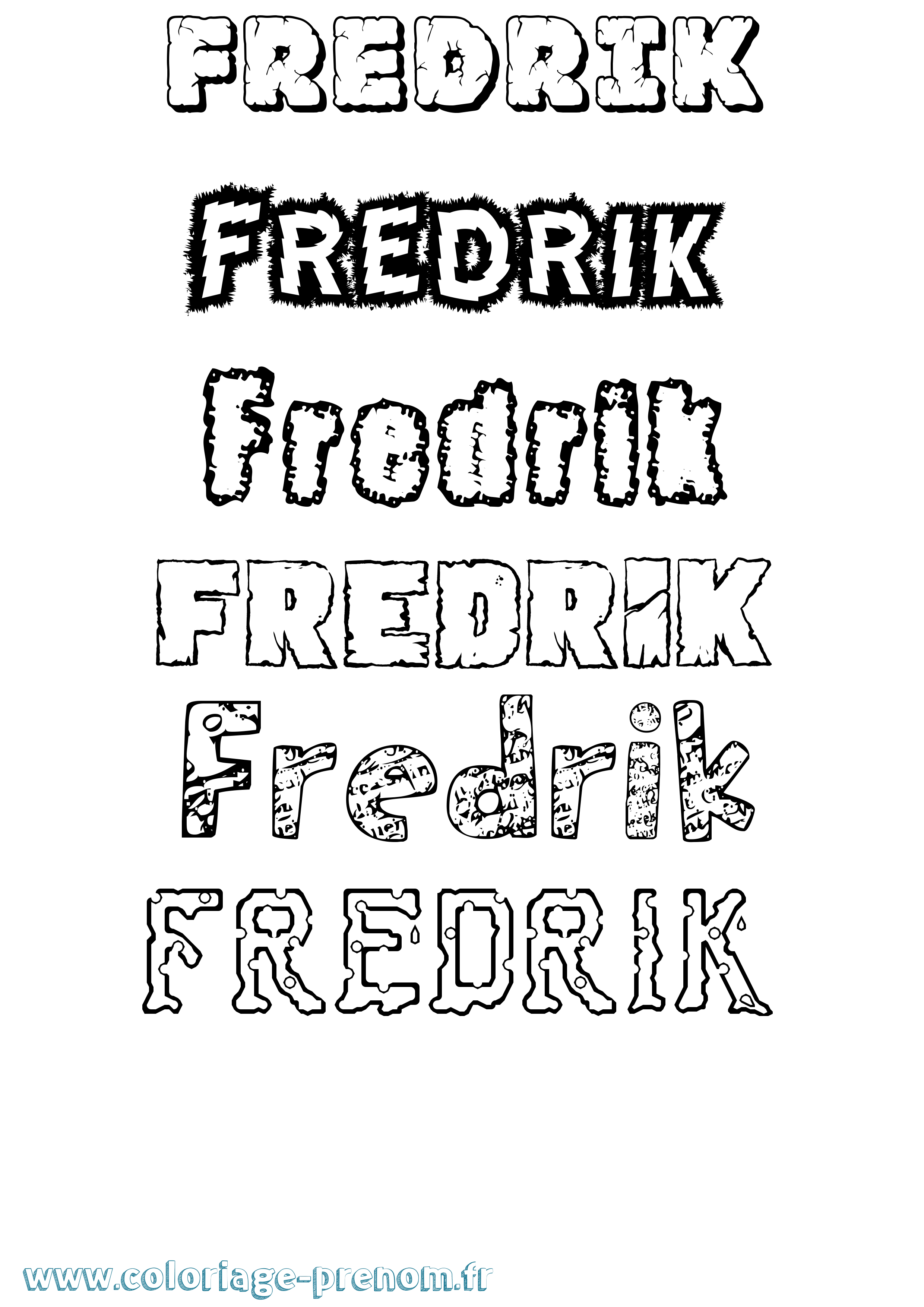 Coloriage Fredrik Destructuré Coloriage prénom Fredrik Destructuré